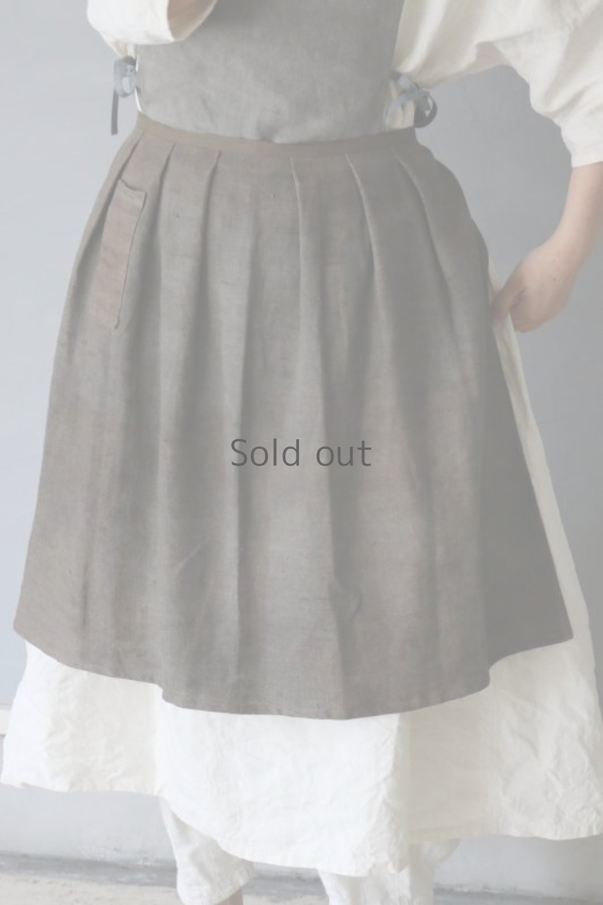 画像2: 【ササキチホ】アンティークネン　前掛け/柿渋染 (2)