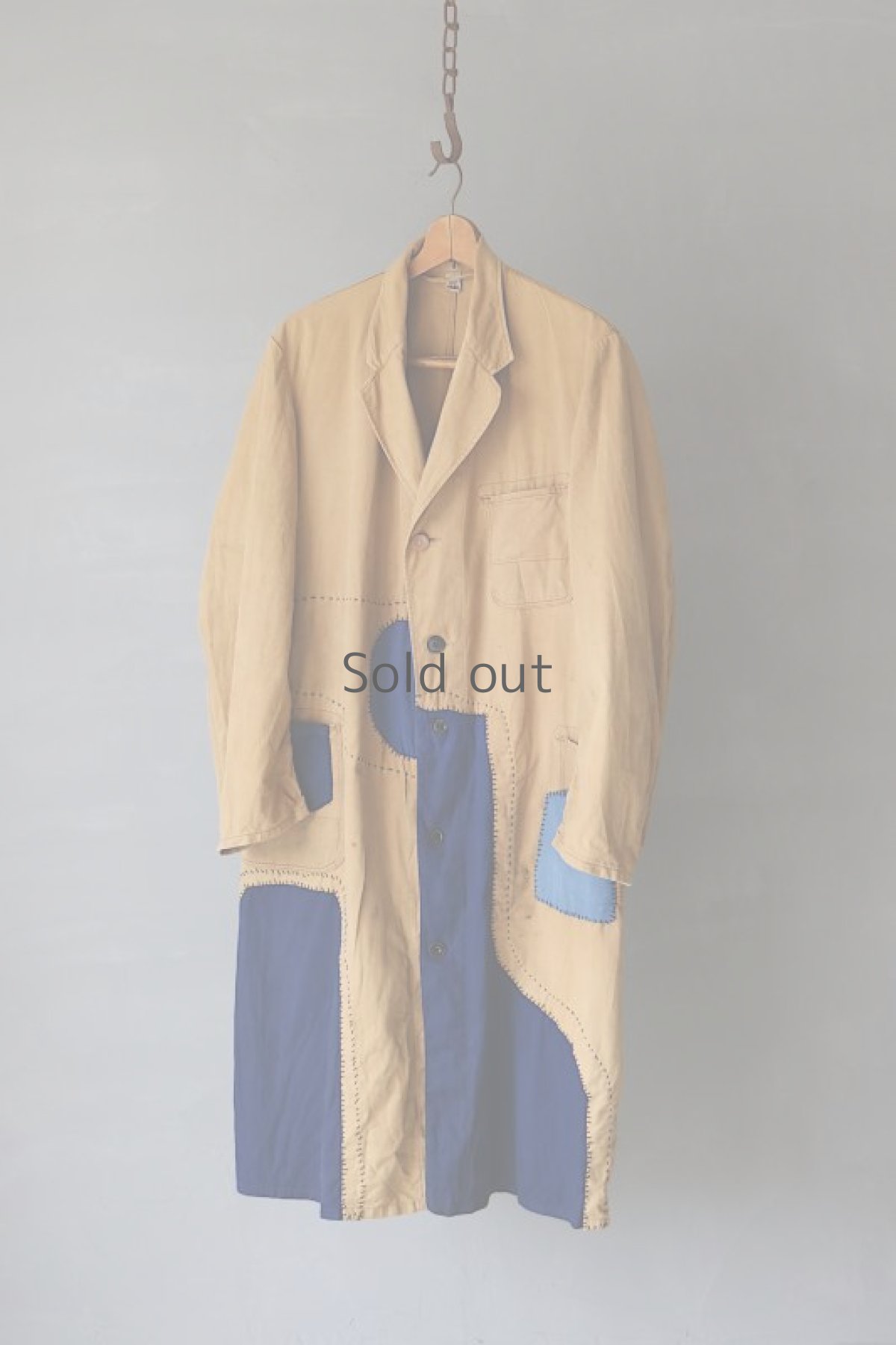 画像2: 【MITSUGU SASAKI】ビンテージリメイク　パッチワーク　ロングワークコート(GREIFF) (2)