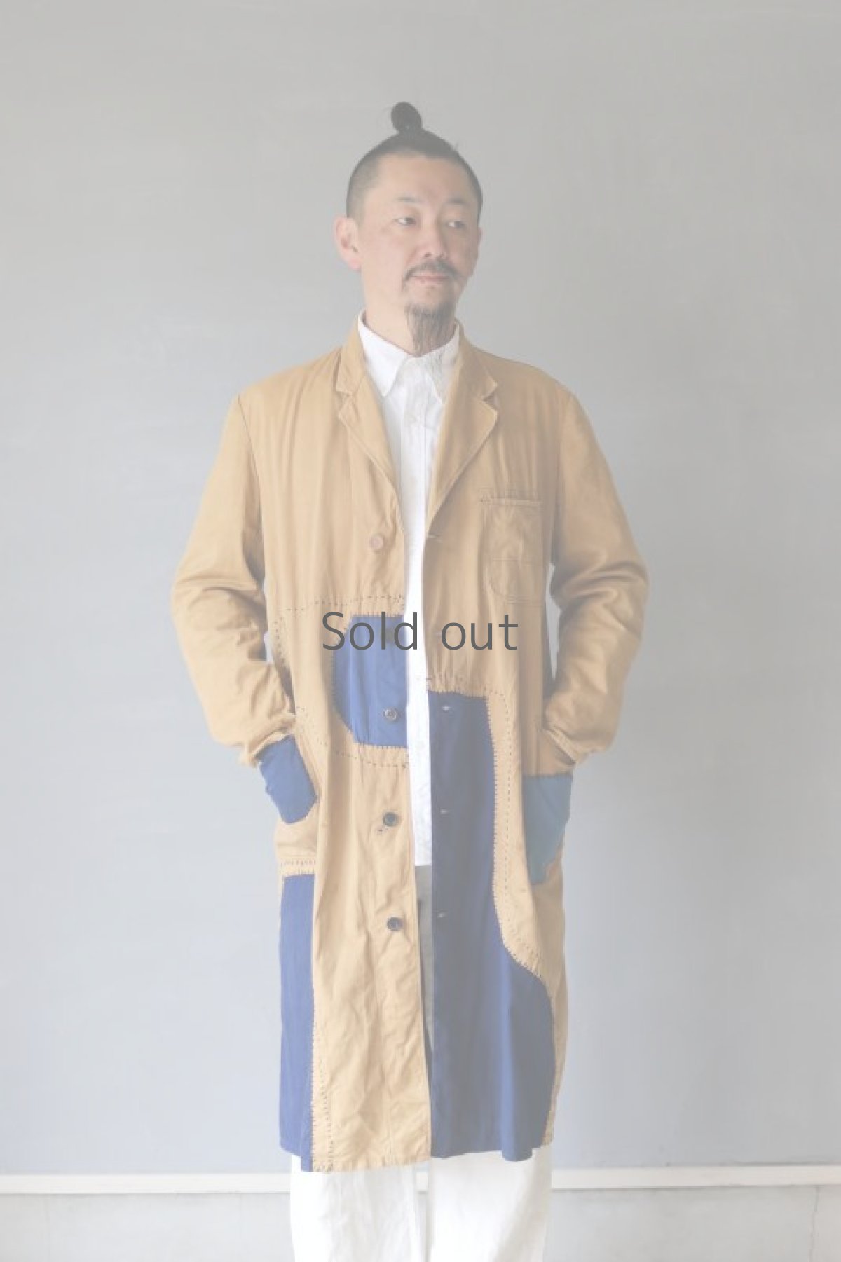 画像15: 【MITSUGU SASAKI】ビンテージリメイク　パッチワーク　ロングワークコート(GREIFF) (15)