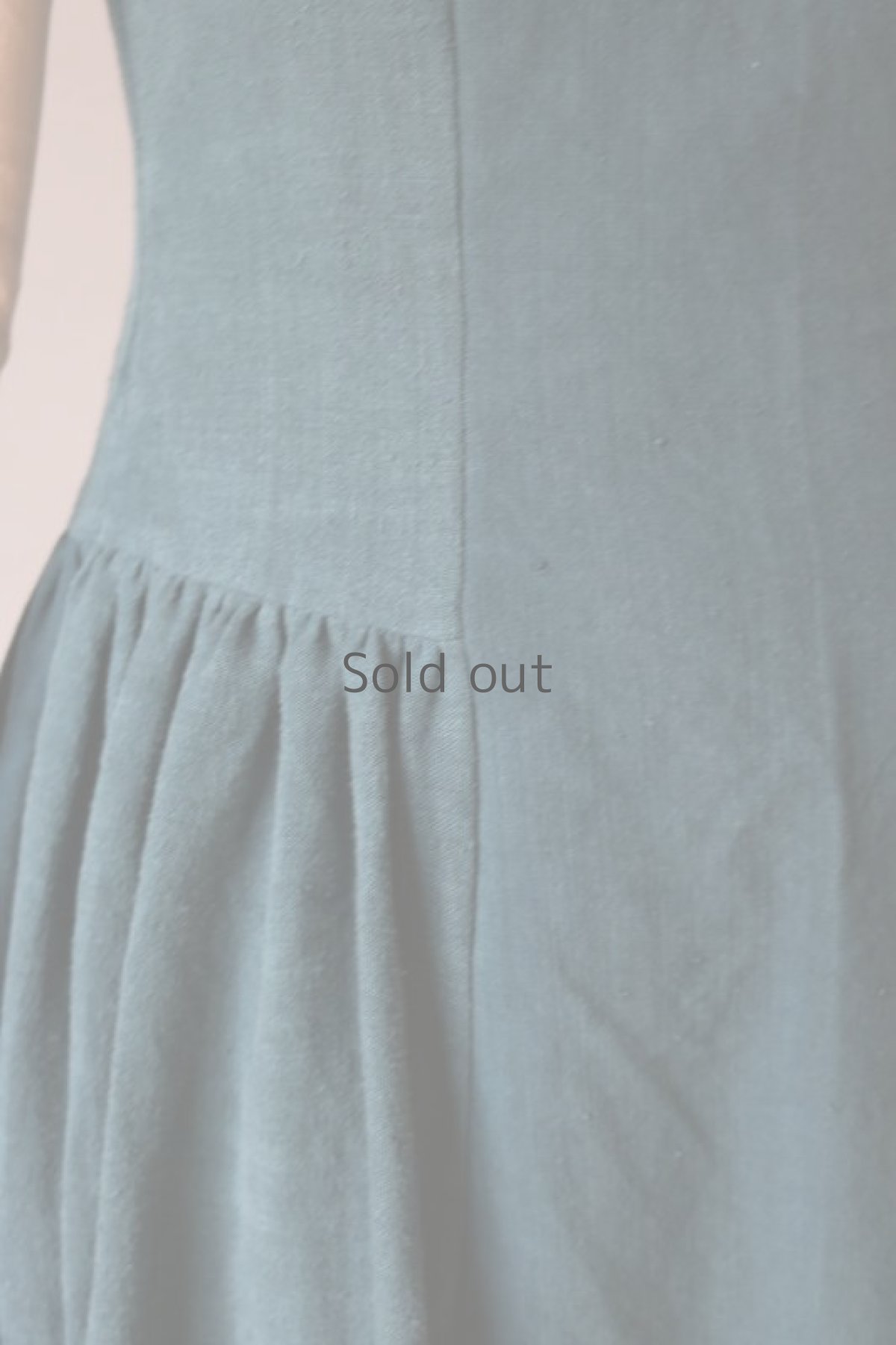 画像6: 【ササキチホ】アンティークリネン×染め　ノースリーブ　オープンバックドレス（ブルーグリーン） (6)