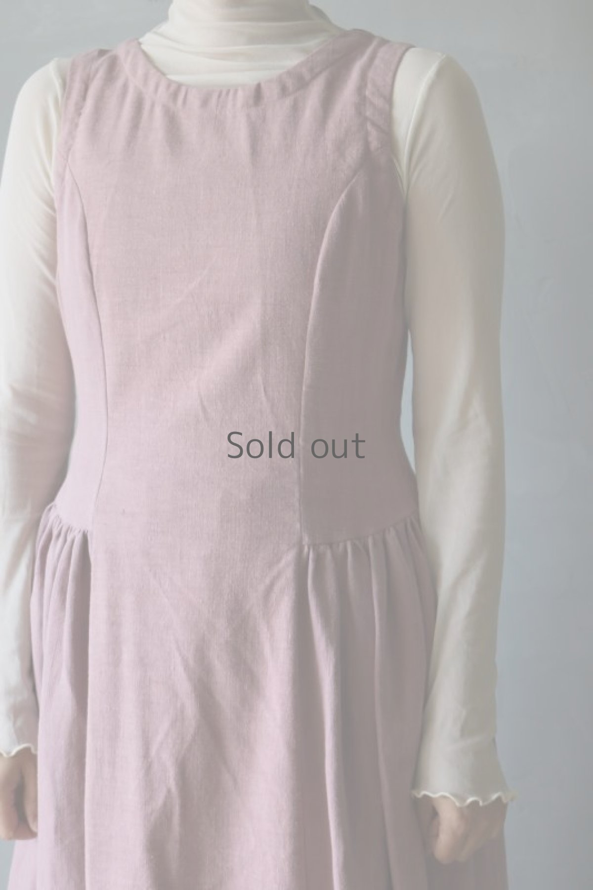 画像7: 【ササキチホ】アンティークリネン×染め　ノースリーブ　オープンバックドレス（ピンク） (7)