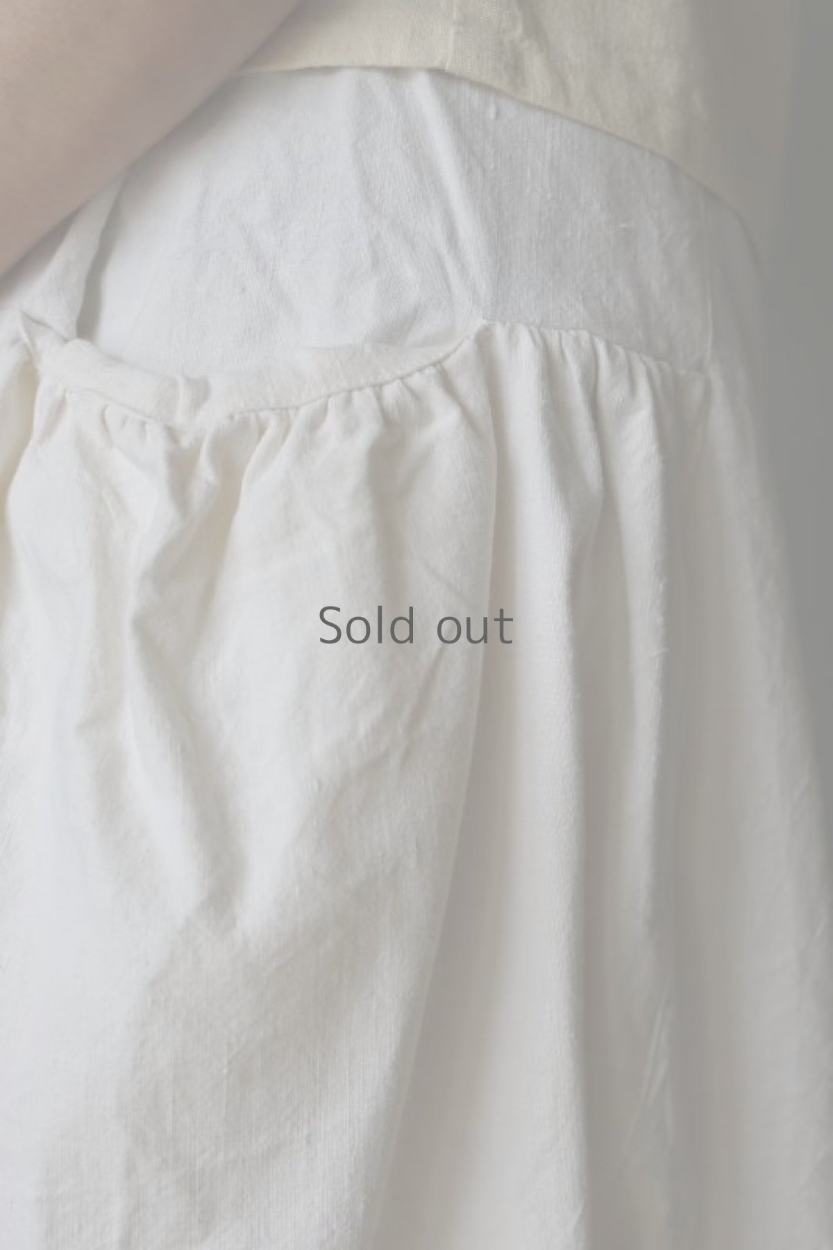 画像7: 【ササキチホ】アンティークリネン　サイドポケットギャザー　サルエルパンツ（白） (7)
