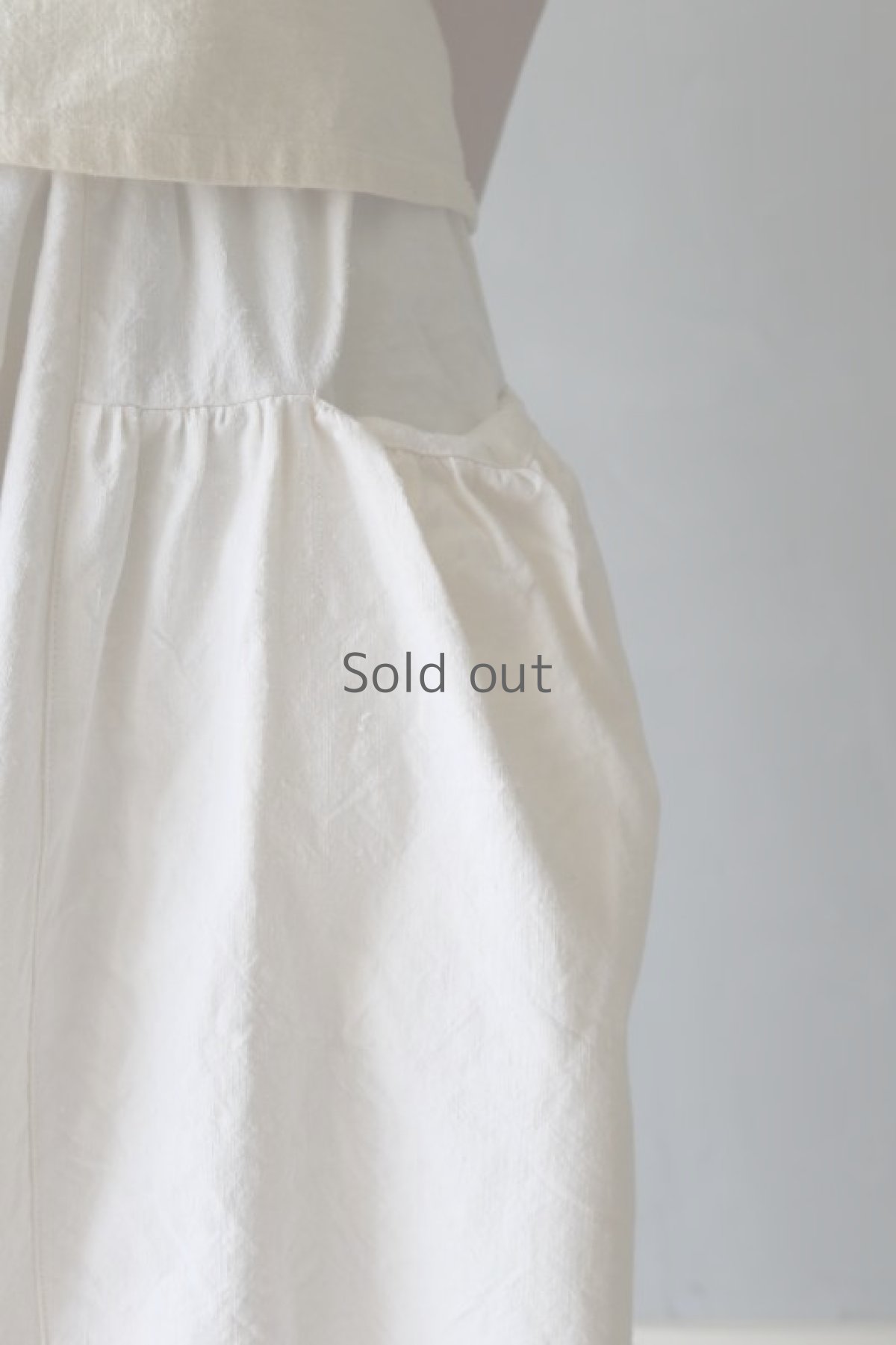 画像5: 【ササキチホ】アンティークリネン　サイドポケットギャザー　サルエルパンツ（白） (5)