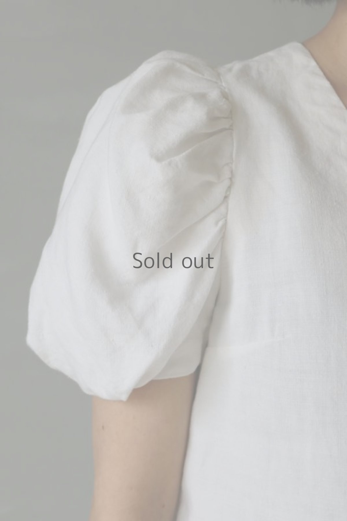 画像5: 【ササキチホ】アンティークリネン　パフスリーブ　プルオーバーブラウス（白） (5)