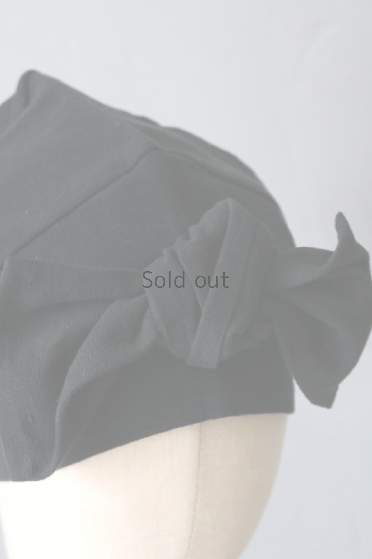 画像2: 【ササキチホ】アンティークリネン×染　頭巾　「巻く帽子」（黒） (2)