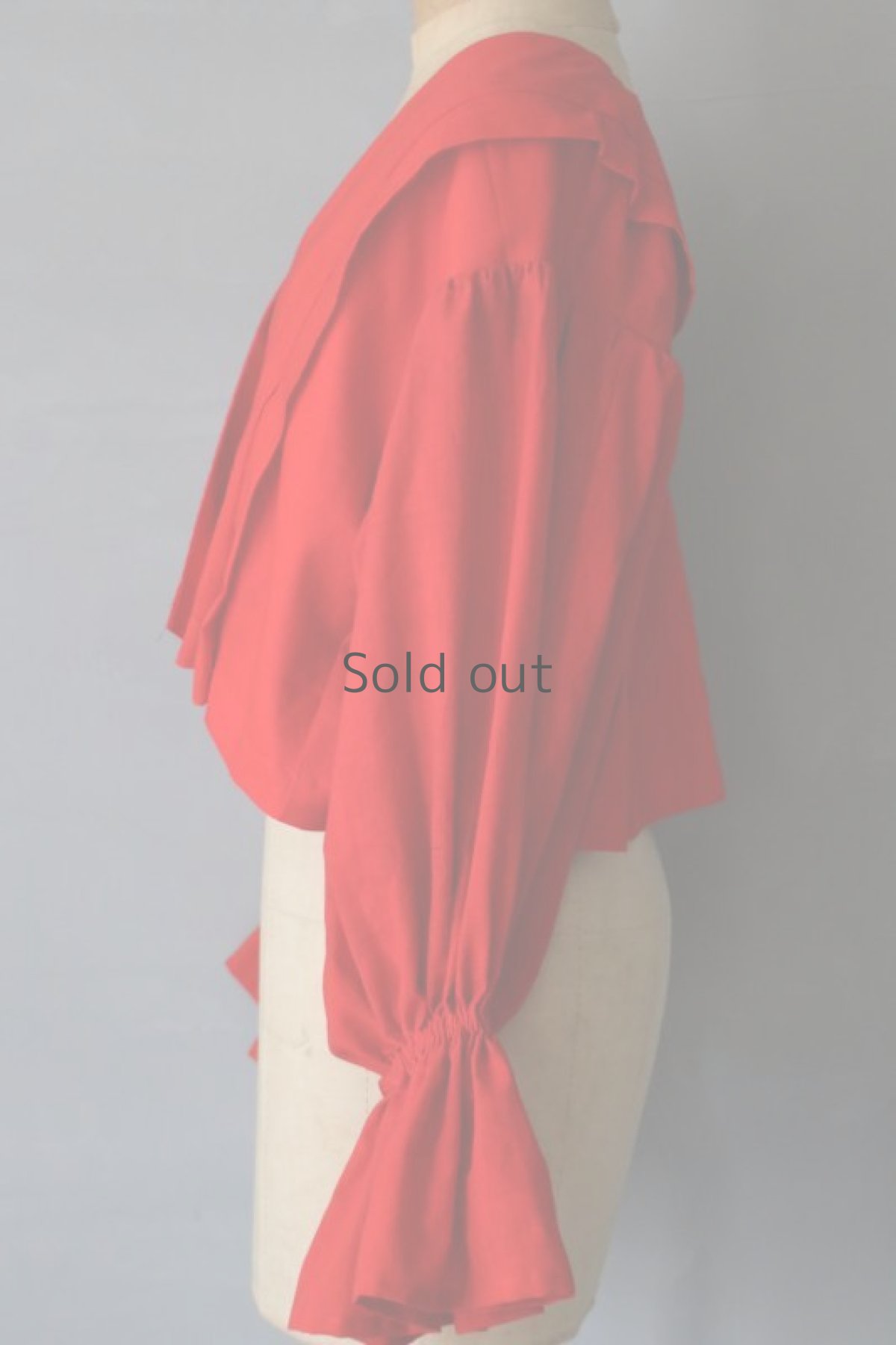 画像5: 【ササキチホ】古木綿　肩衣  ピエロ袖（赤） (5)