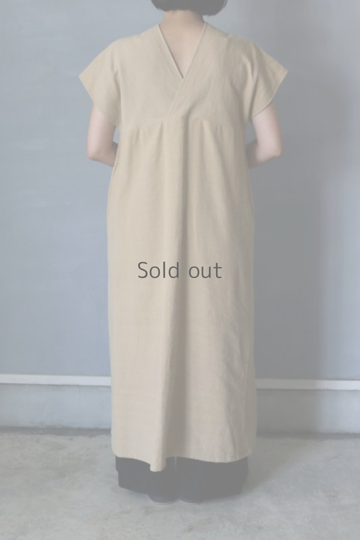 画像9: 【ササキチホ】カレンワンピース/ヴィンテージリネン×染（ベージュ） (9)