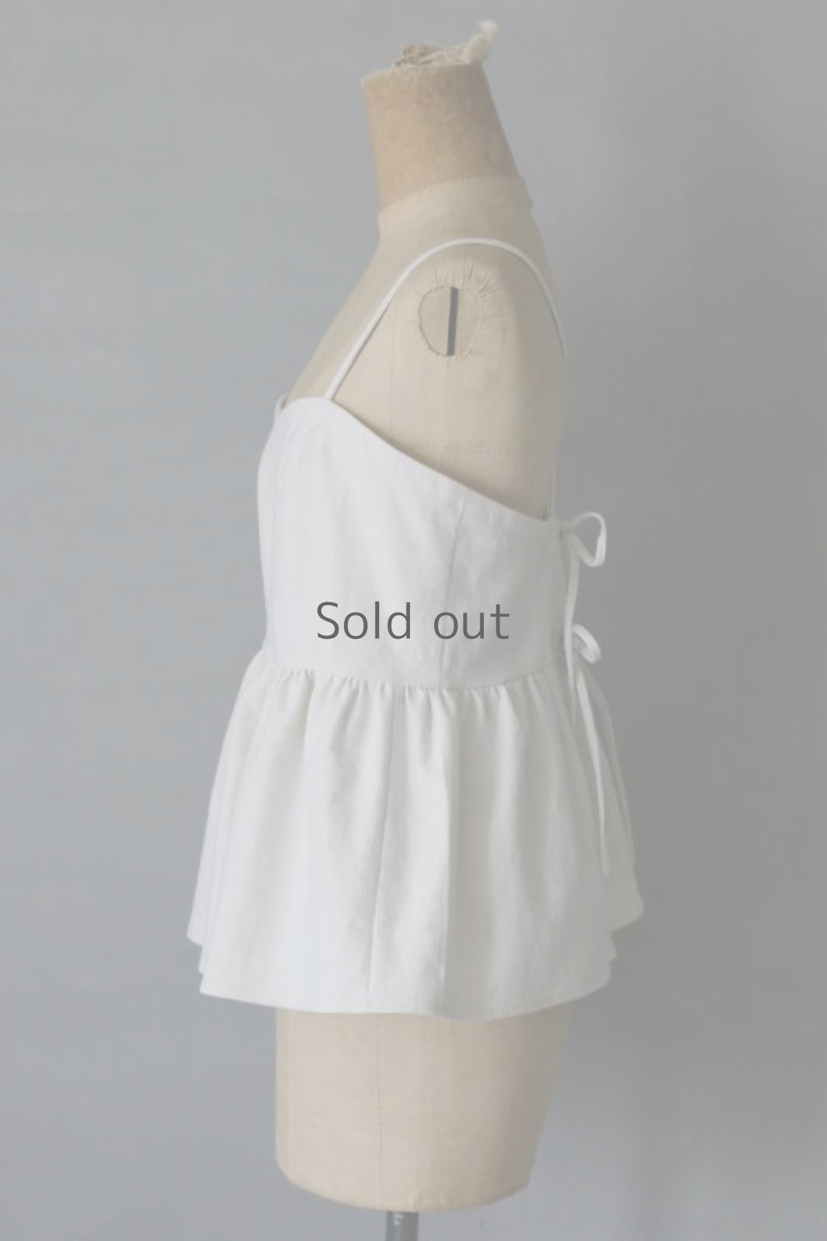 画像4: 【ササキチホ】背クロス＋リボンキャミソール　アンティークリネン（白） (4)