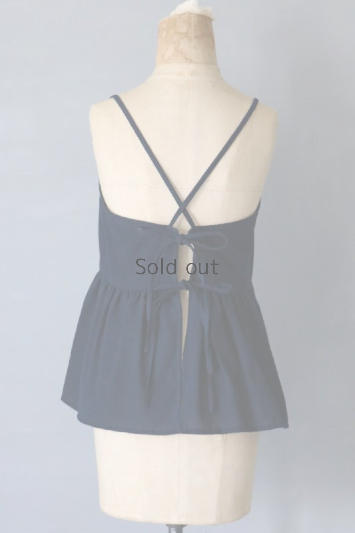 画像5: 【ササキチホ】背クロス＋リボンキャミソール　古布木綿（後染め紺） (5)