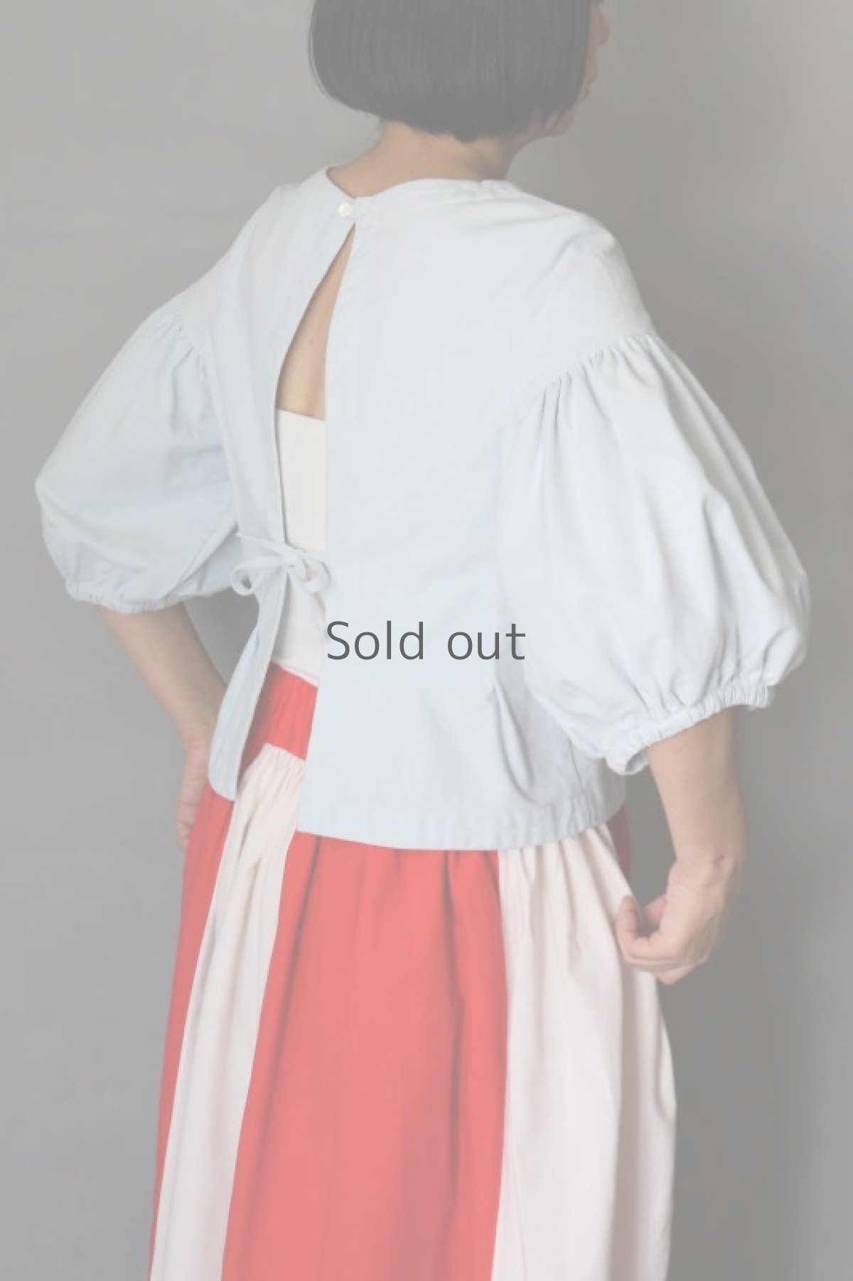 画像9: 【ササキチホ】オープンバックブラウス　五分袖　ヴィンテージリネン（後染め黒） (9)