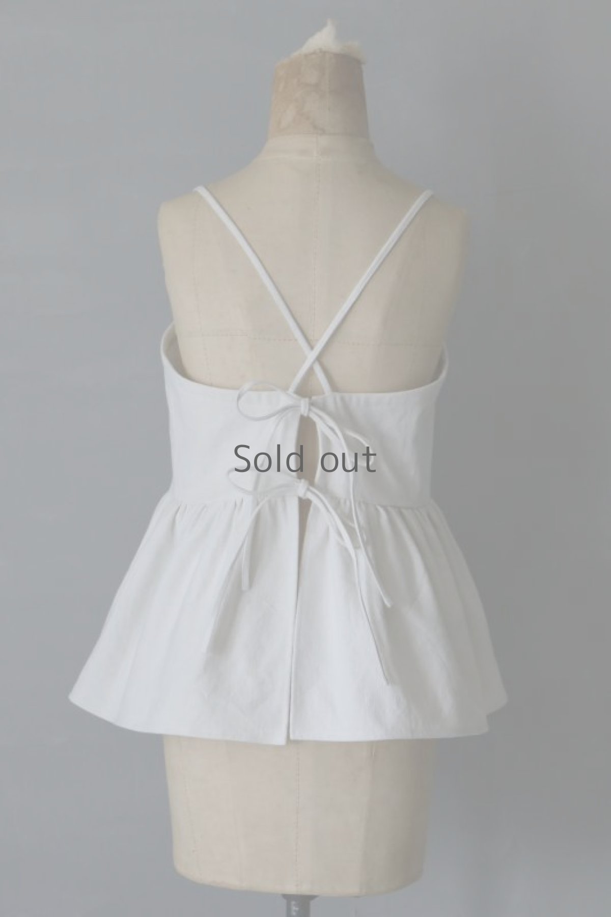 画像5: 【ササキチホ】背クロス＋リボンキャミソール　アンティークリネン（白） (5)