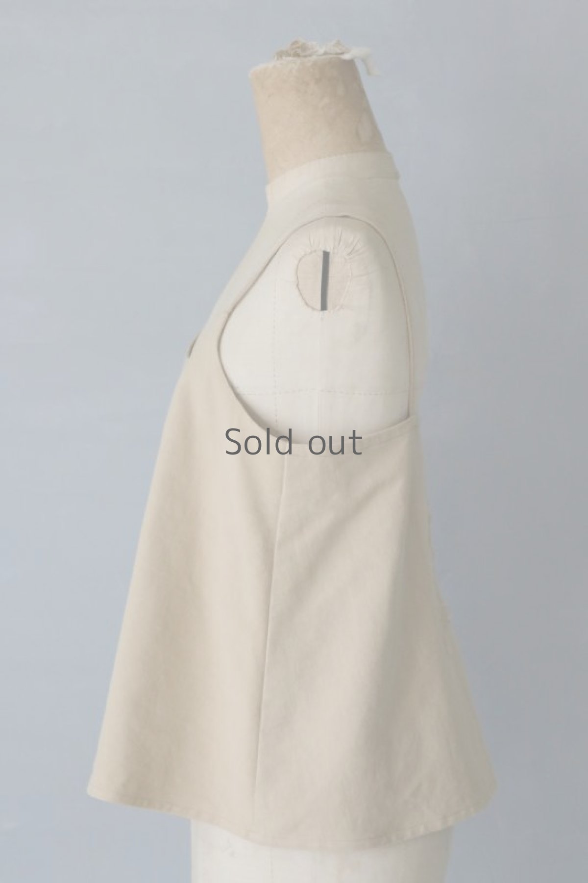 画像3: 【ササキチホ】アンティークリネン×染　フレア　キャミソール（ベージュ/刺繍） (3)