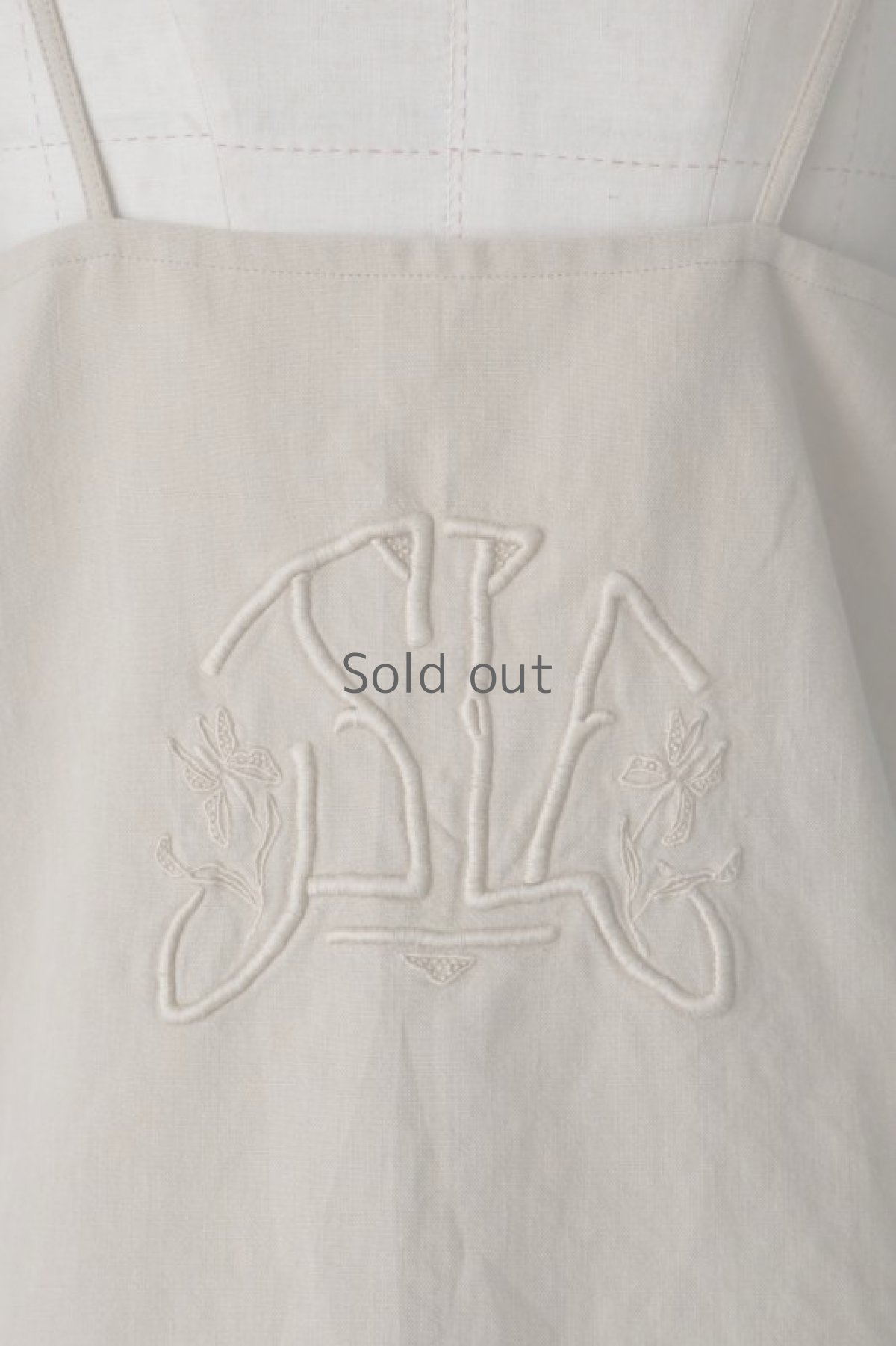 画像5: 【ササキチホ】アンティークリネン×染　フレア　キャミソール（ベージュ/刺繍） (5)