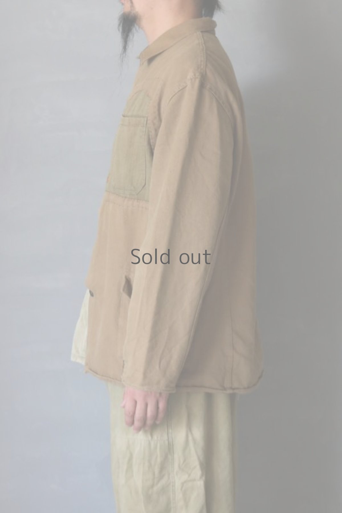 画像12: 【MITSUGU SASAKI】ビンテージリメイク パッチワーク ワークジャケット(ブラウン) (12)