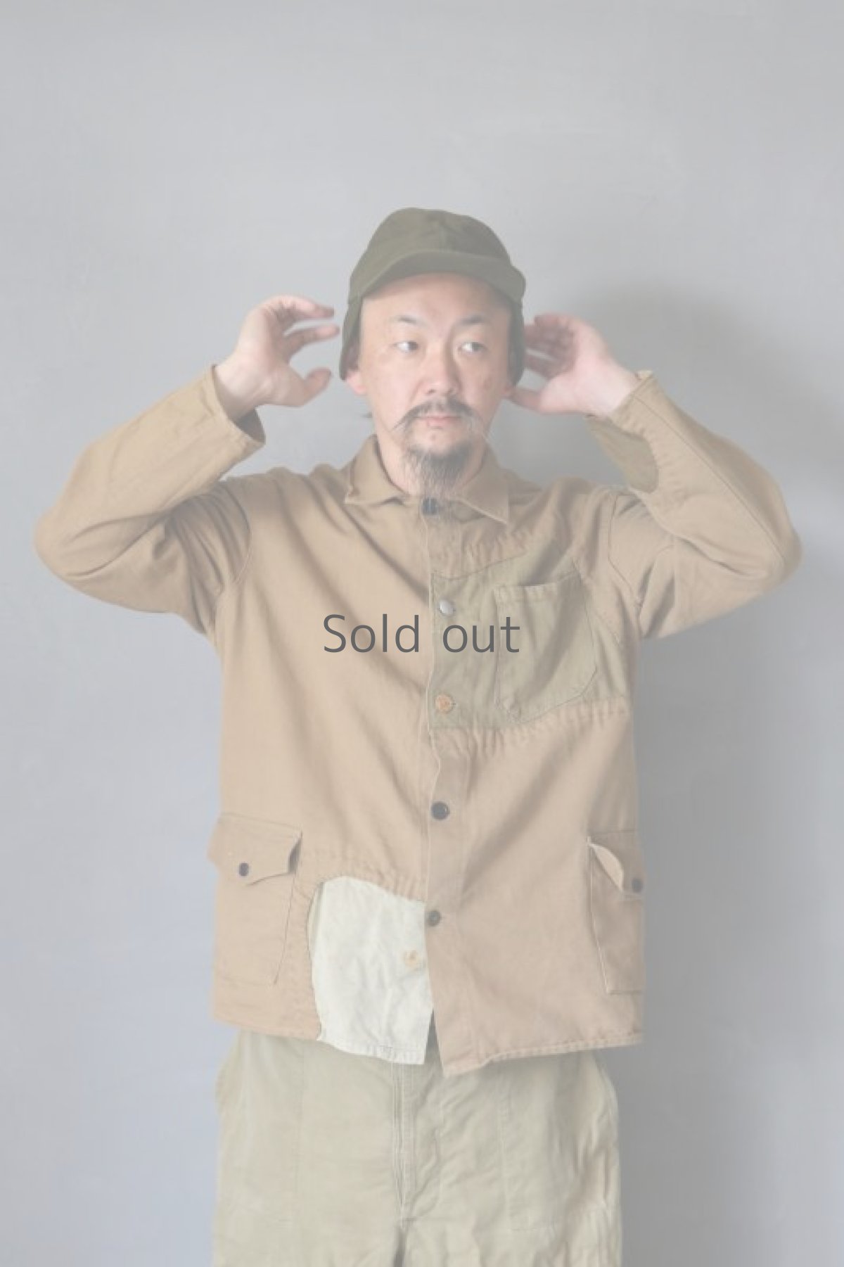 画像10: 【MITSUGU SASAKI】ビンテージリメイク パッチワーク ワークジャケット(ブラウン) (10)