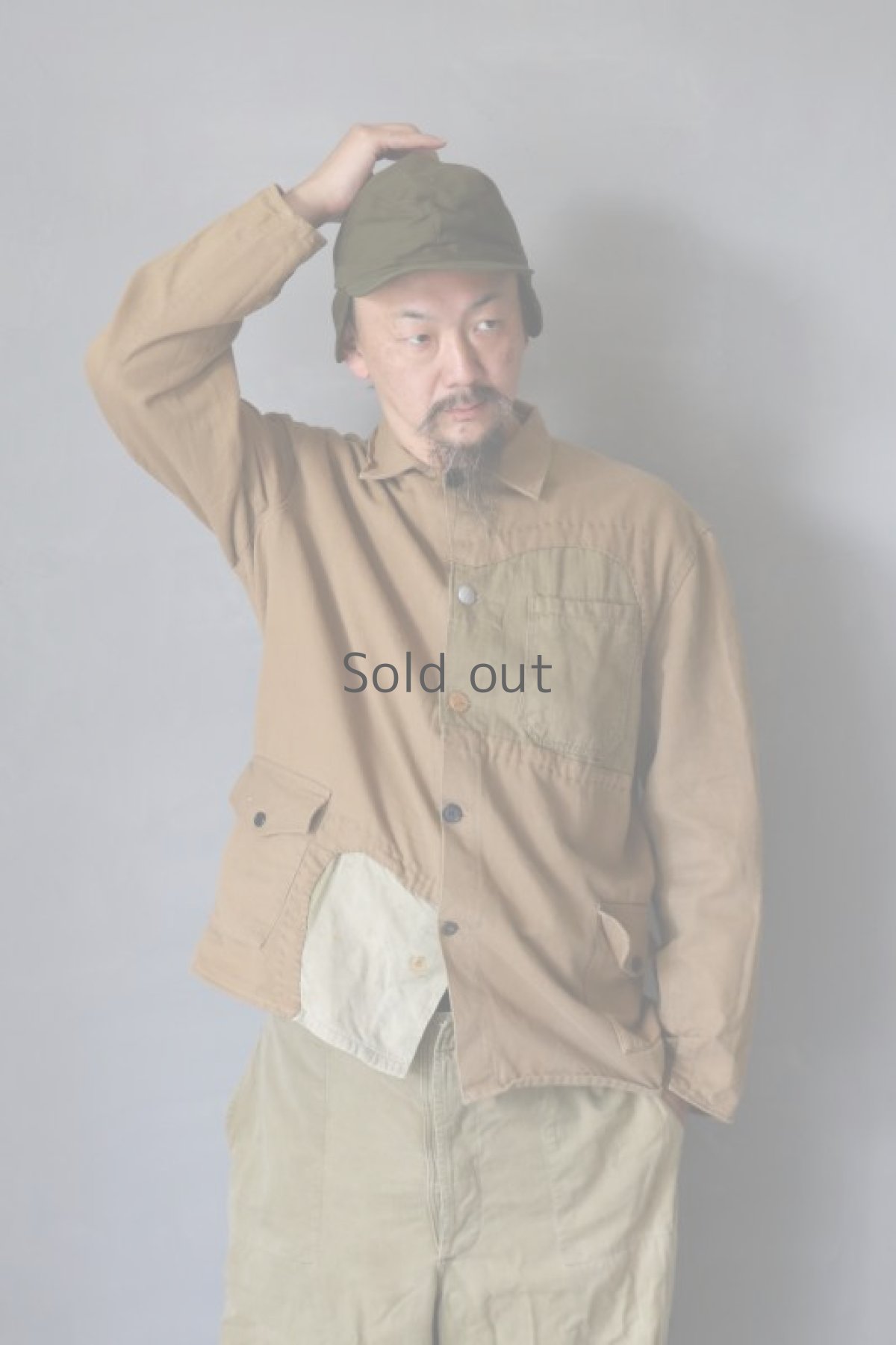 画像9: 【MITSUGU SASAKI】ビンテージリメイク パッチワーク ワークジャケット(ブラウン) (9)