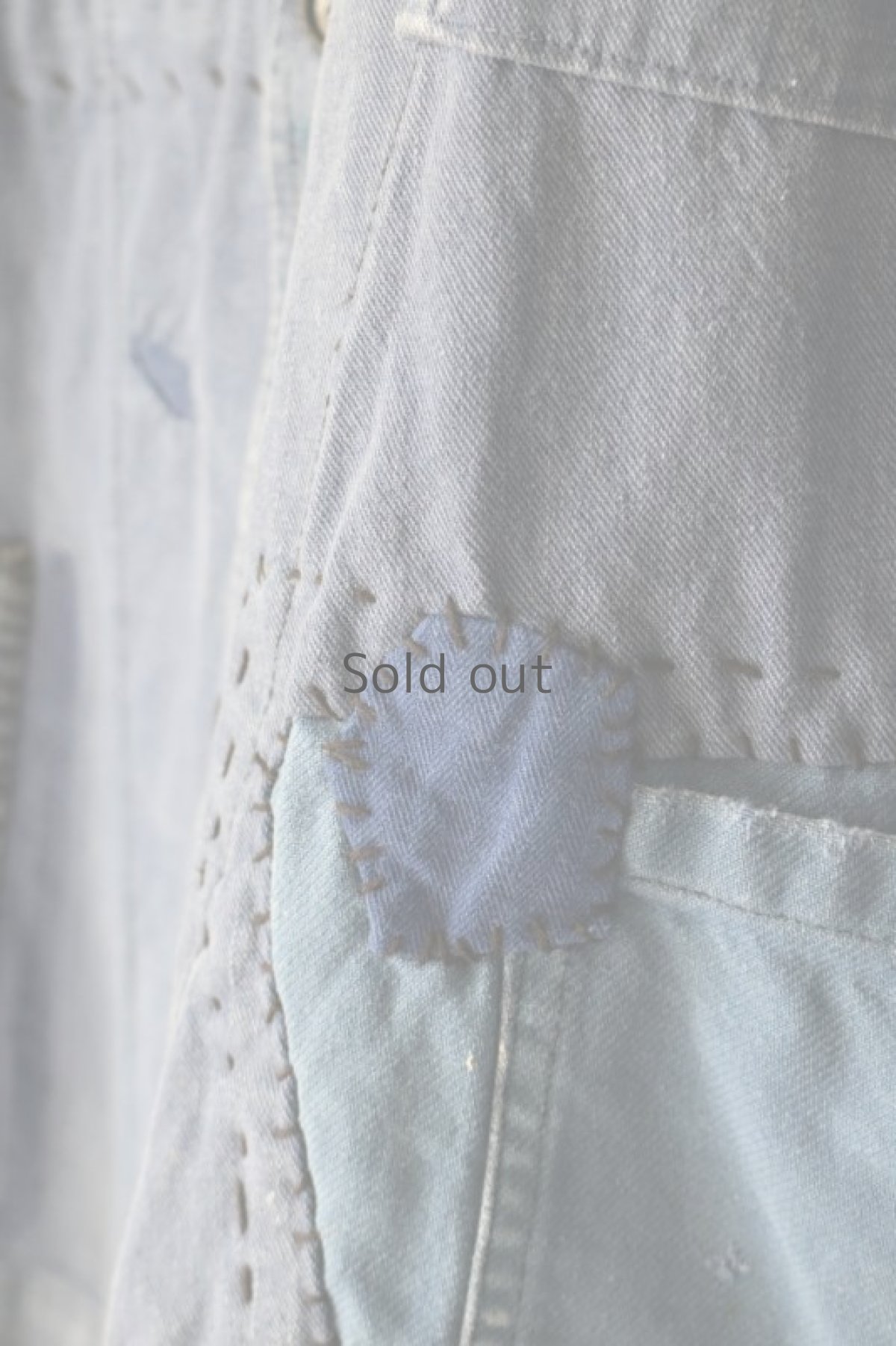 画像5: 【MITSUGU SASAKI】ビンテージリメイク パッチワーク イタリアンワークジャケット(ブルー) (5)