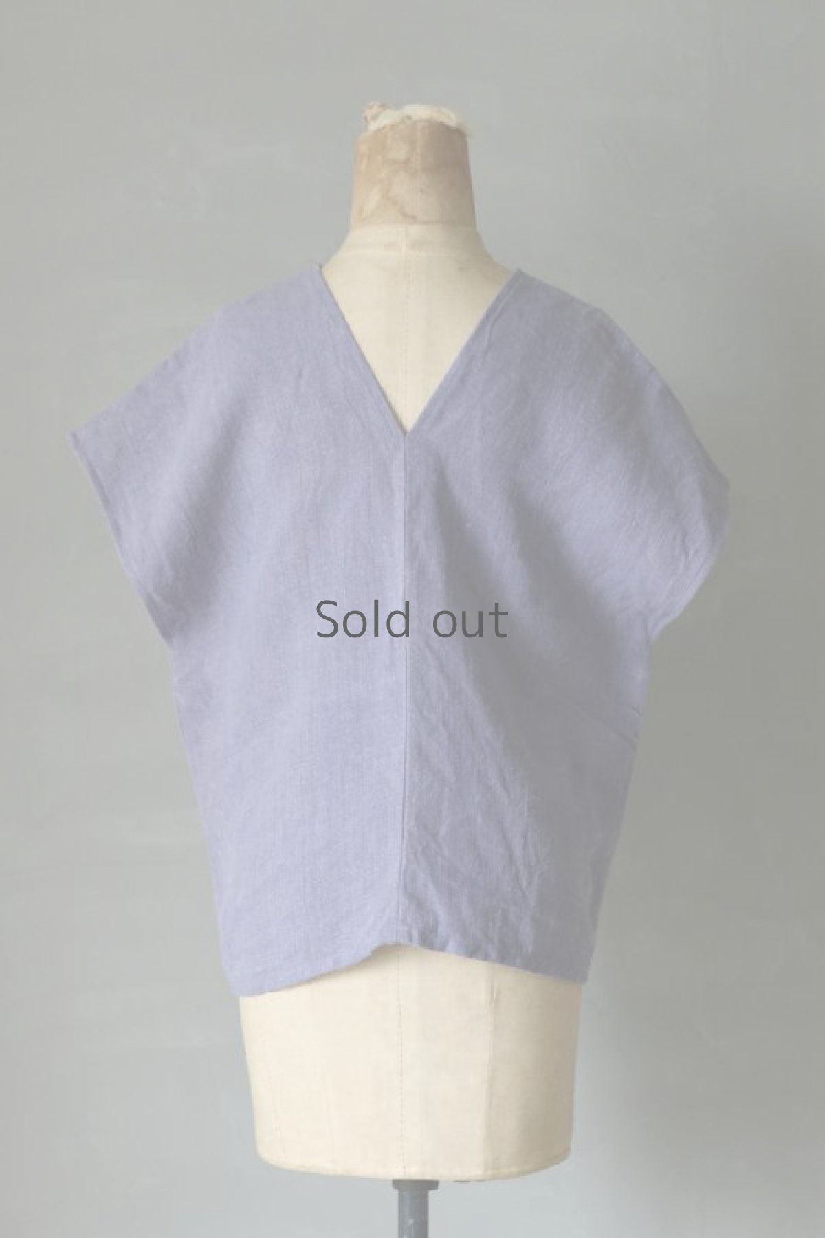 画像7: 【ササキチホ】アンティークリネン×染 カレンシャツ ショート丈（薄紫） (7)