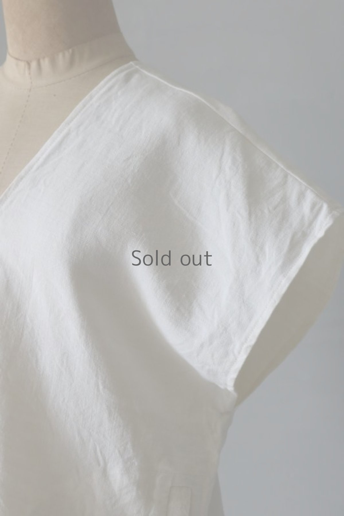 画像3: 【ササキチホ】ヴィンテージリネン カレンシャツ ショート丈（白） (3)