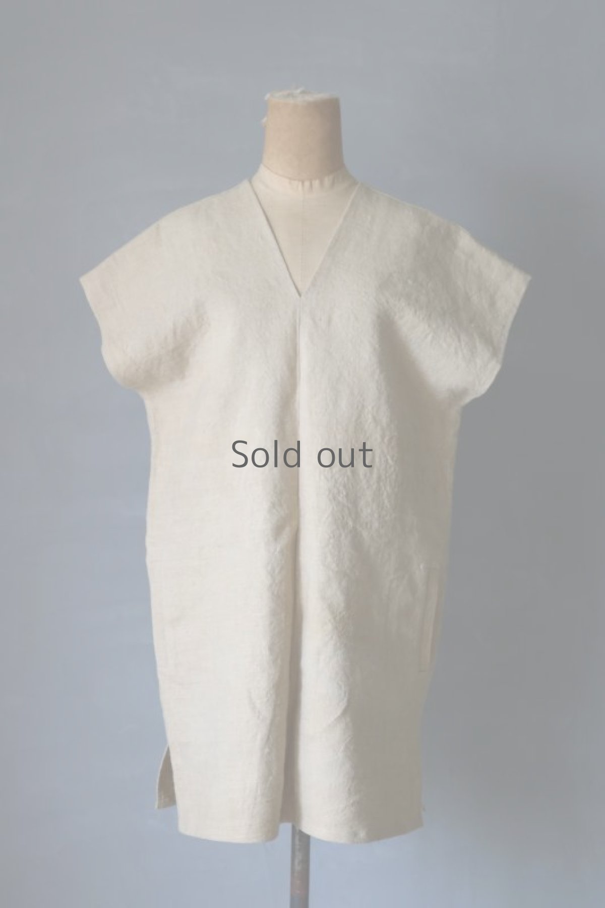 画像2: 【ササキチホ】アンティークリネン　カレンシャツ ロング丈（生成り） (2)