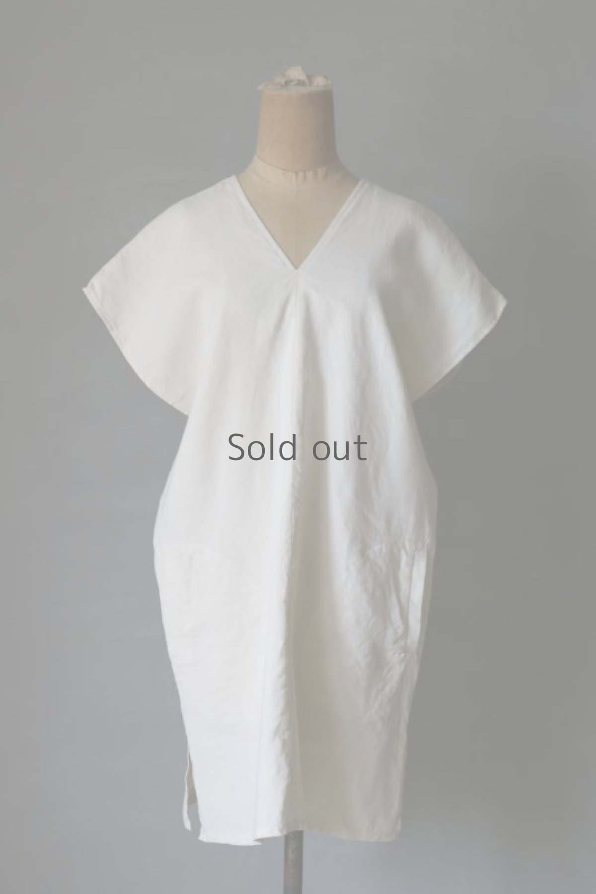 画像3: 【ササキチホ】ヴィンテージリネン カレンシャツ ロング丈（白） (3)