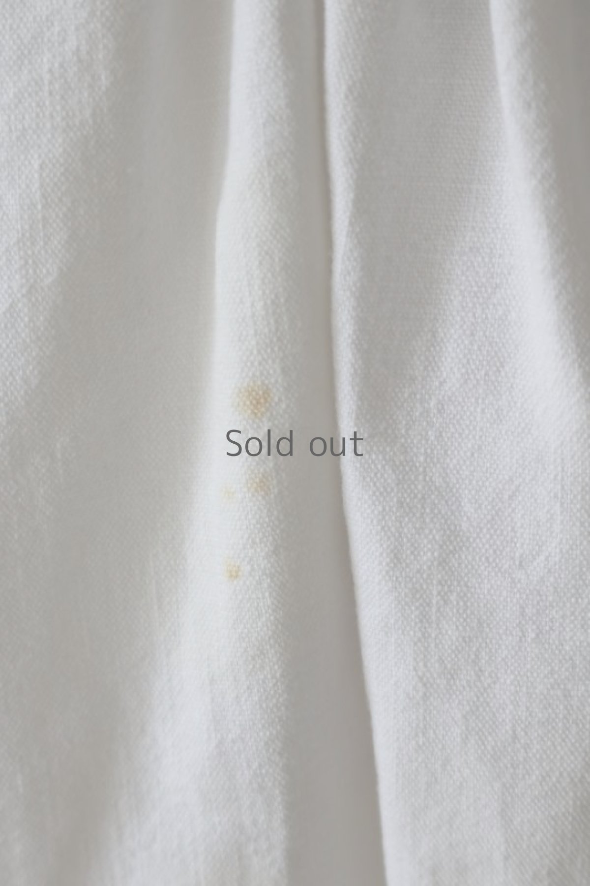 画像8: 【ササキチホ】アンティークリネン サイドポケットギャザー サルエルパンツ(白/汚れあり) (8)