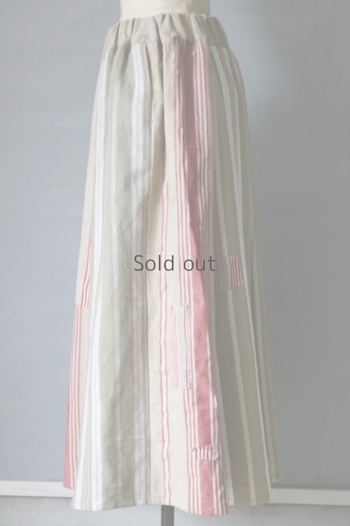 画像8: 【ササキチホ】ティッキングファブリック　ロングギャザースカート (8)