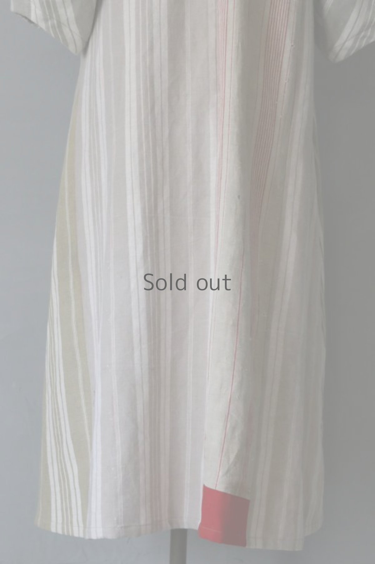 画像10: 【ササキチホ】ティッキングファブリック　コクーン袖　5/S　Vネックワンピース (10)