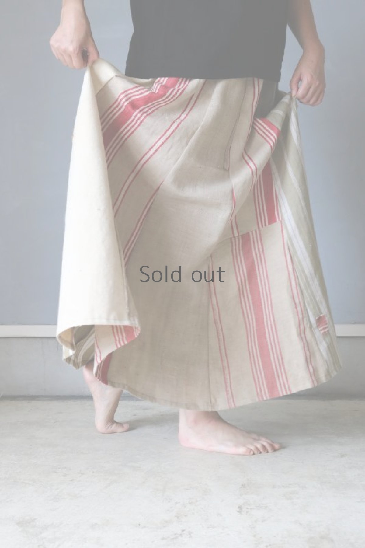 画像14: 【ササキチホ】ティッキングファブリック　ロングギャザースカート (14)