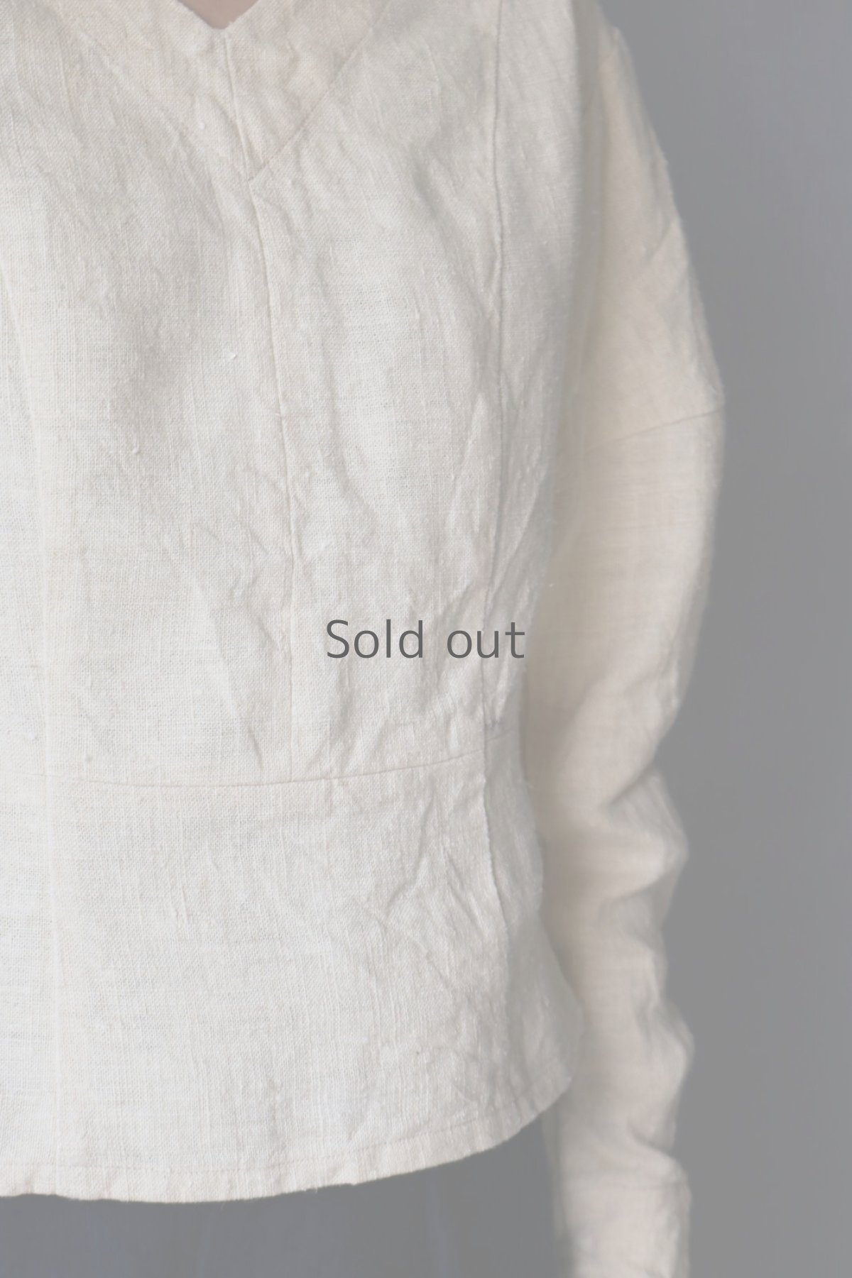 画像5: 【ササキチホ】アンティークリネン　コクーン袖　ヘプラムブラウス（生成り） (5)