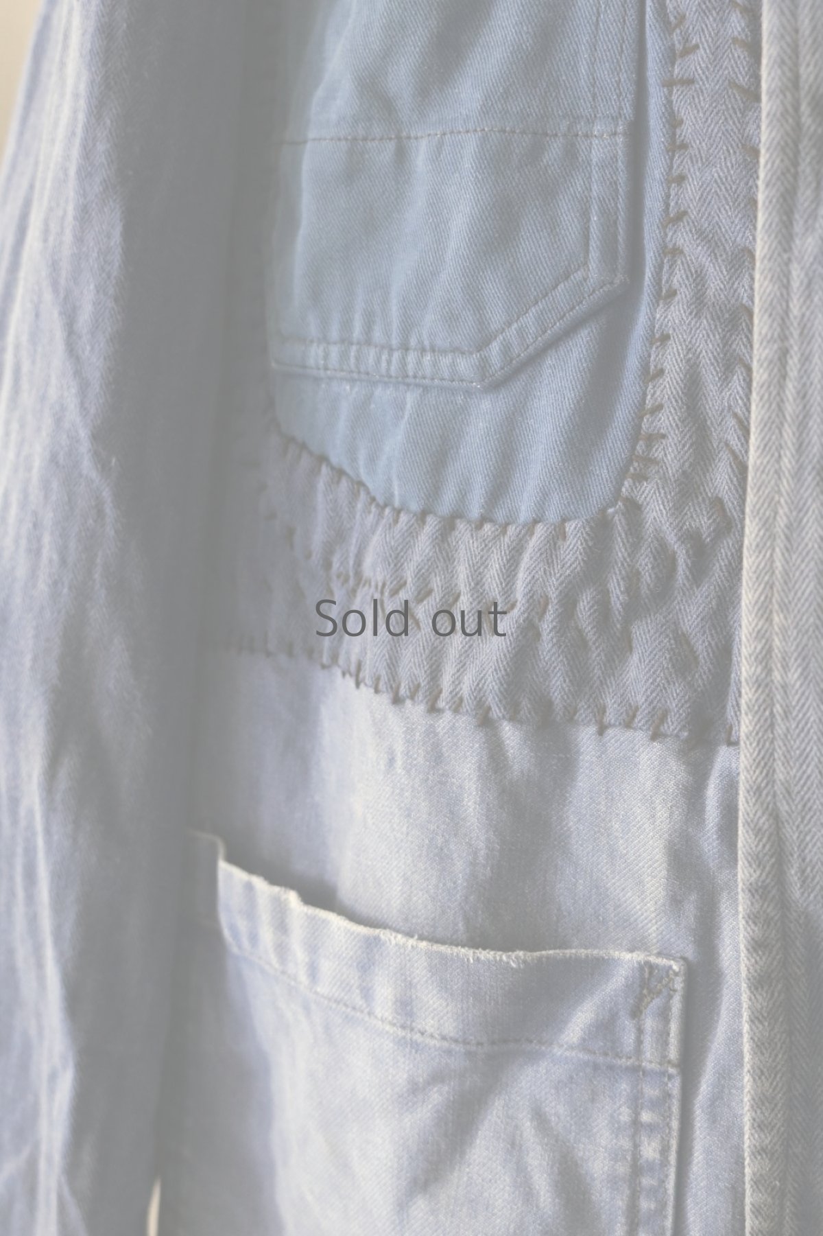 画像7: 【MITSUGU SASAKI】ビンテージリメイク パッチワーク HBTワークジャケット(比翼) (7)