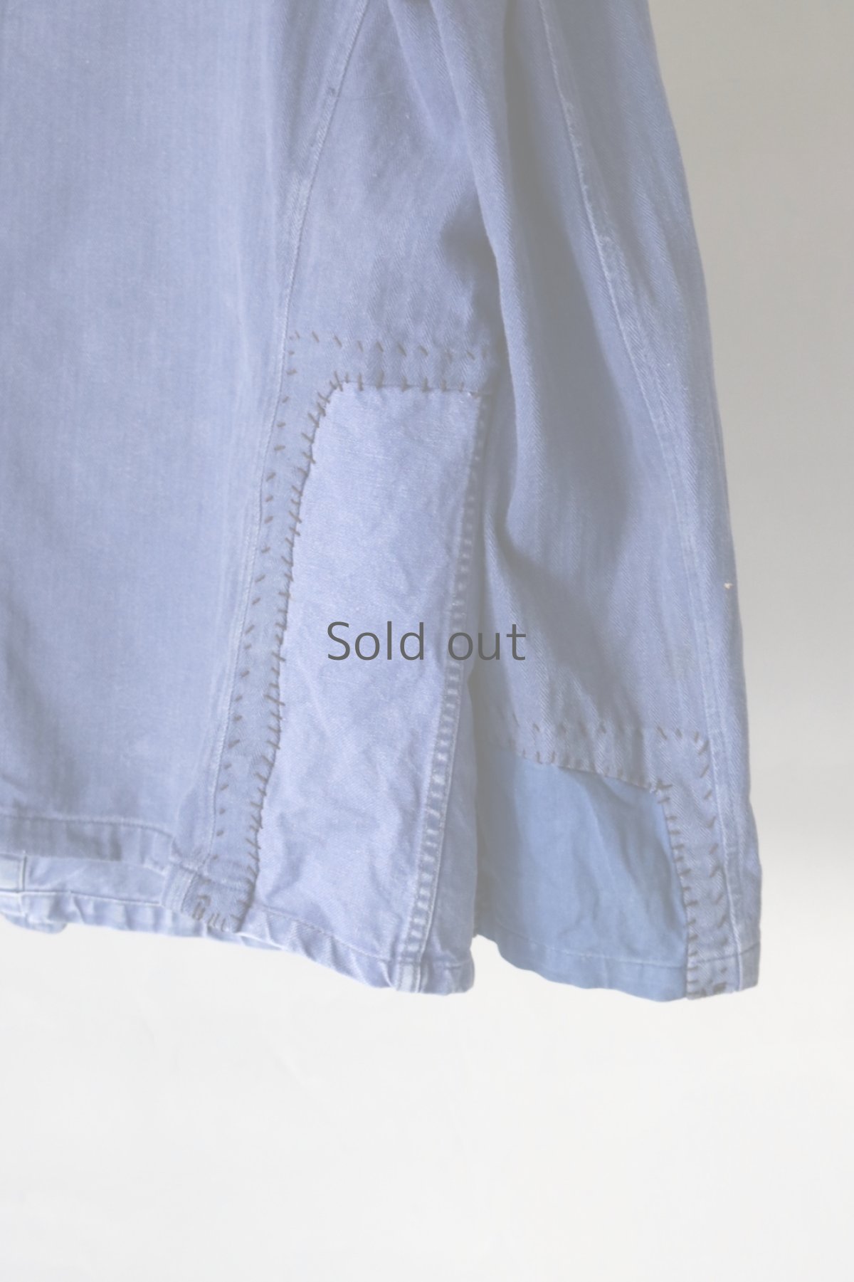 画像10: 【MITSUGU SASAKI】ビンテージリメイク パッチワーク HBTワークジャケット(比翼) (10)