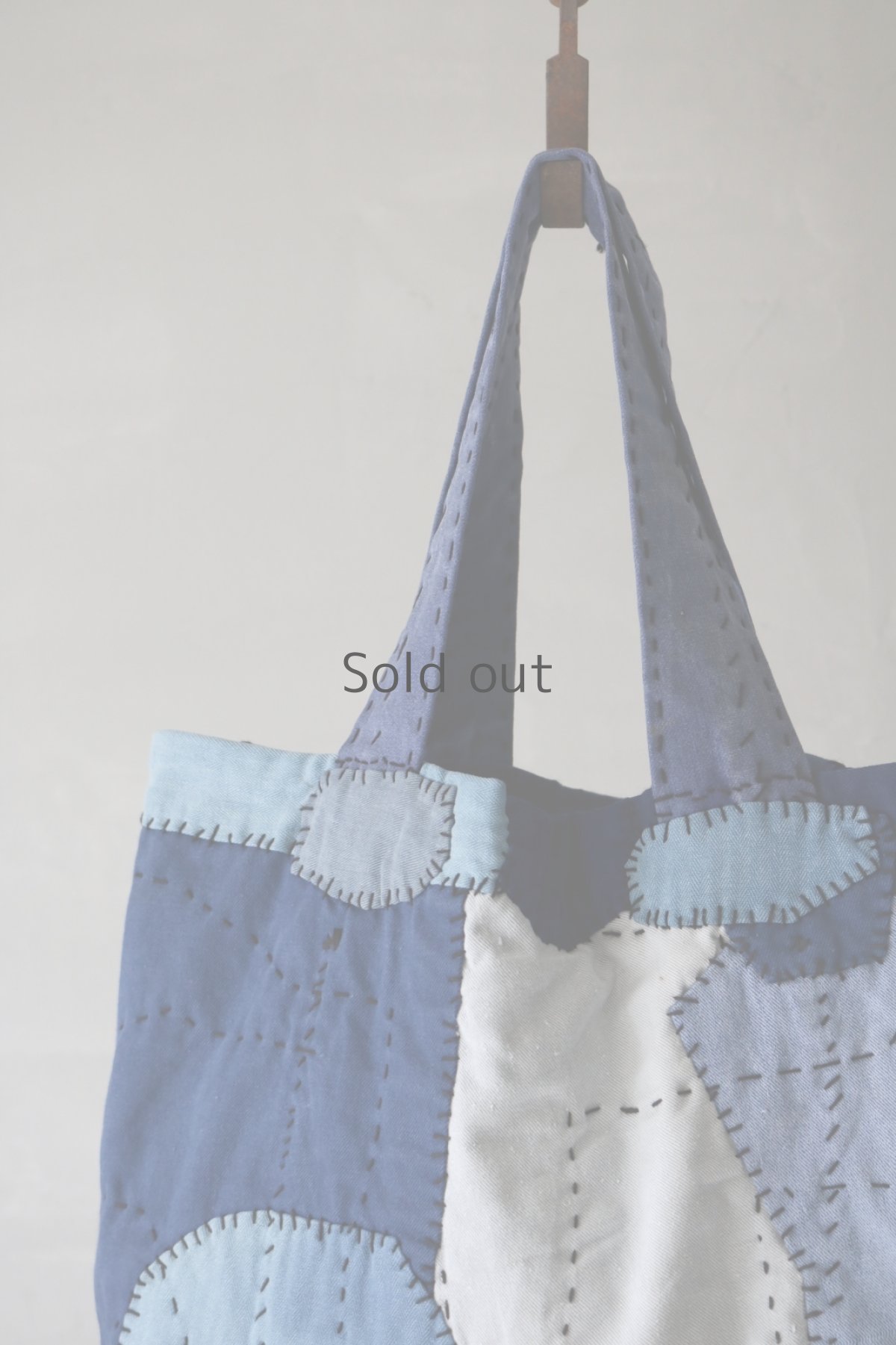 画像4: 【MITSUGU SASAKI】ビンテージリメイク　ユーロワークのパッチワーク　トートバッグ (4)