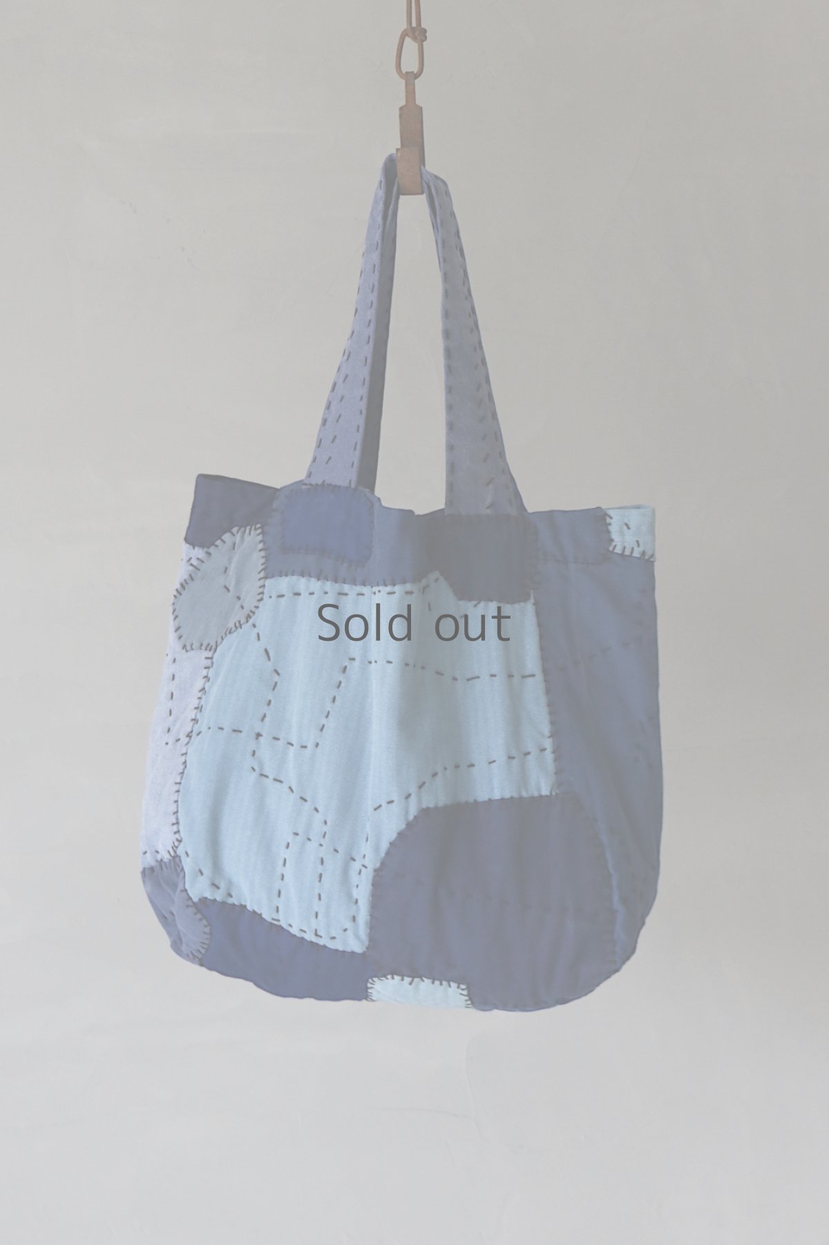 画像8: 【MITSUGU SASAKI】ビンテージリメイク　ユーロワークのパッチワーク　トートバッグ (8)