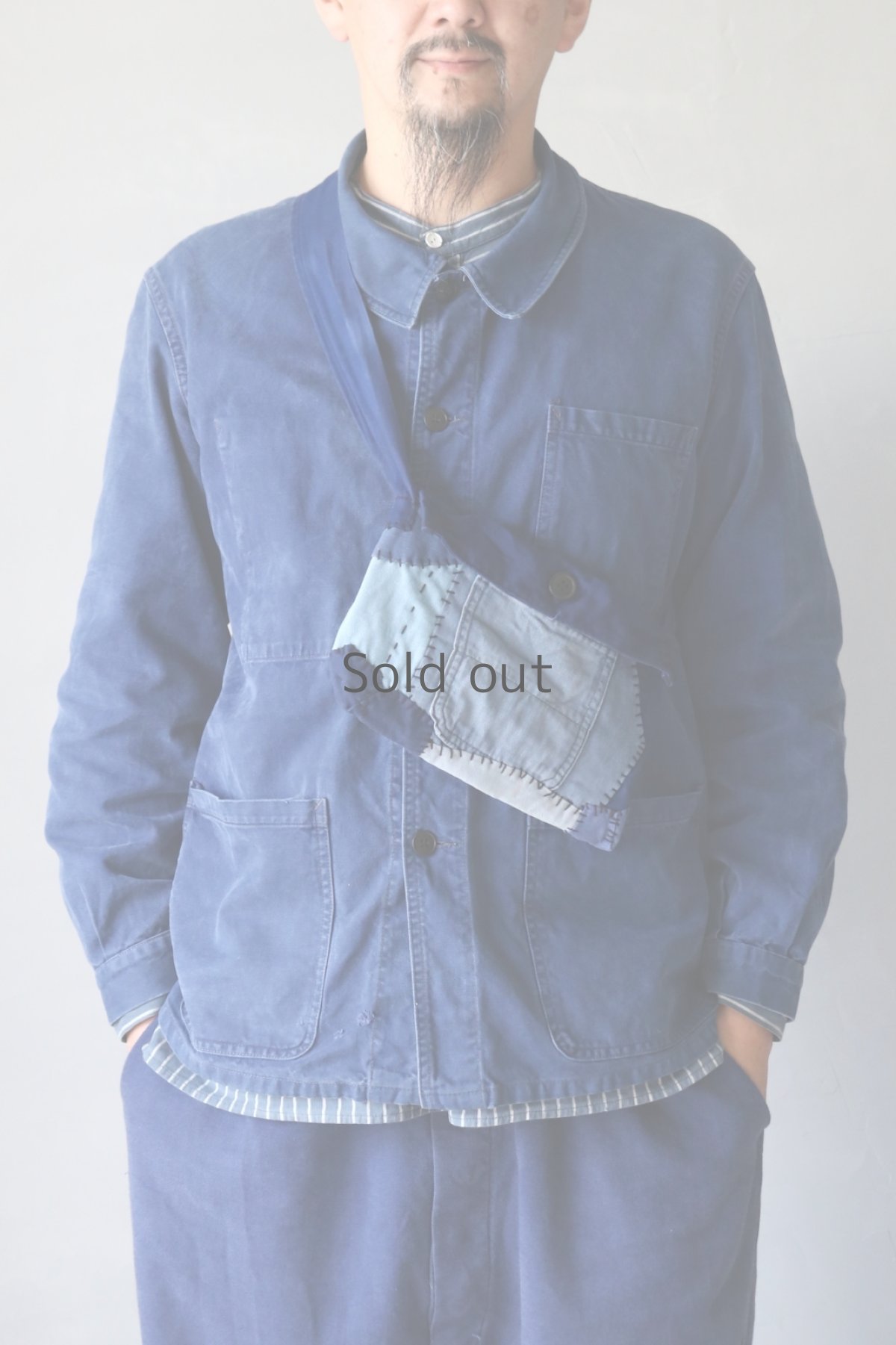 画像13: 【MITSUGU SASAKI】ビンテージリメイク　ユーロワークのパッチワークスモールポーチ (13)