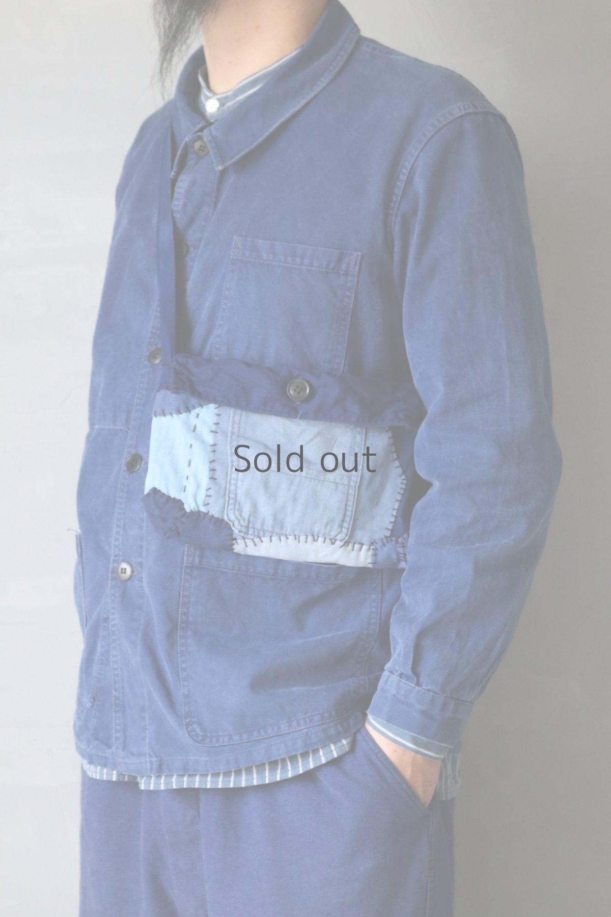 画像12: 【MITSUGU SASAKI】ビンテージリメイク　ユーロワークのパッチワークスモールポーチ (12)