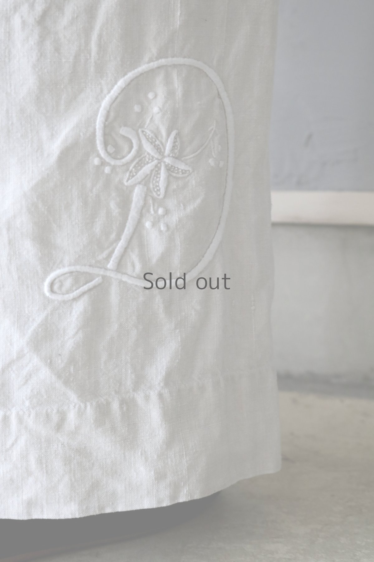 画像17: 【ササキチホ】アンティークリネン　ツギハギワイドパンツ（白） (17)