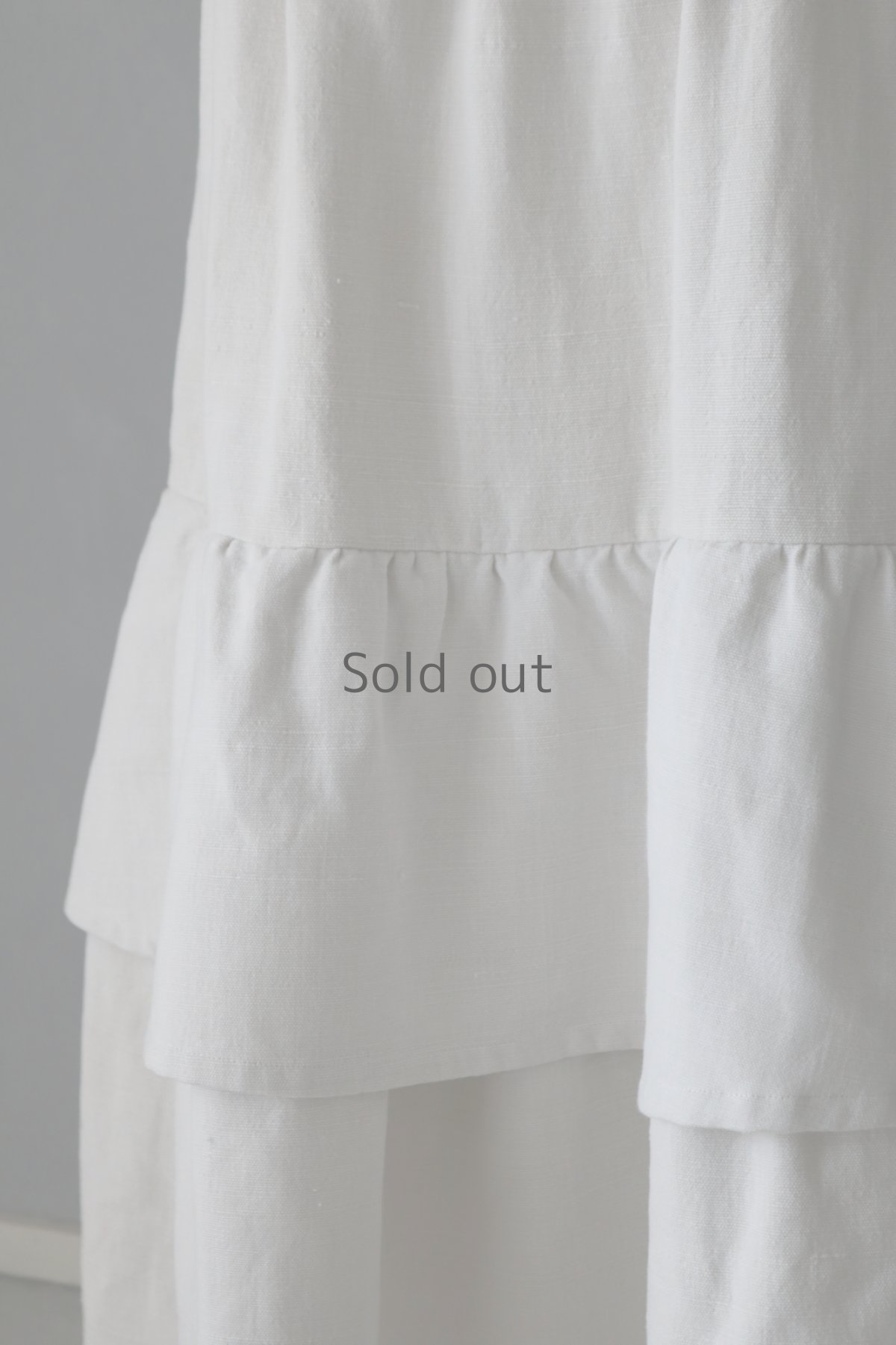 画像5: 【ササキチホ】アンティークリネン　ティアードスカート（白） (5)