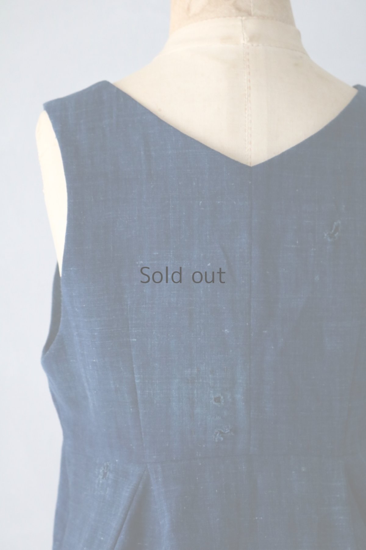 画像9: 【ササキチホ】藍染古綿　パッチワーク　ノースリーブ　ヘプラムトップス (9)