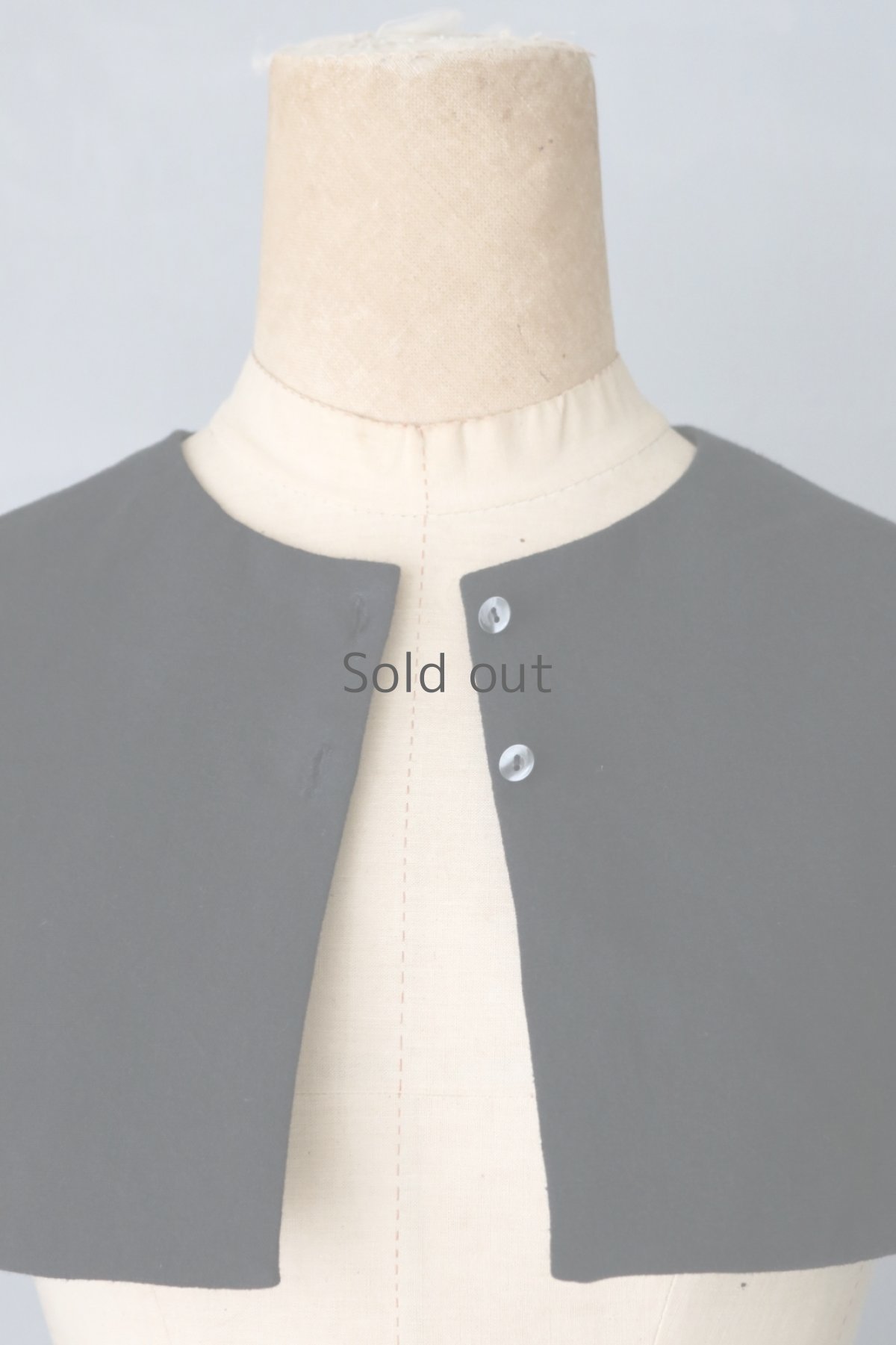 画像9: 【ササキチホ】ヴィンテージリネン　ショートケープ（黒） (9)