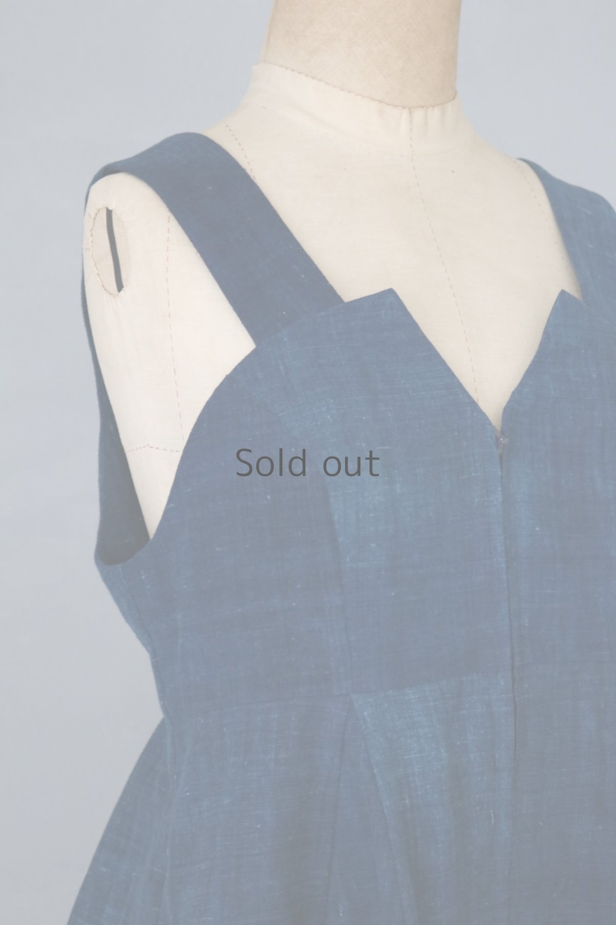 画像5: 【ササキチホ】藍染古綿　パッチワーク　ノースリーブ　ヘプラムトップス (5)