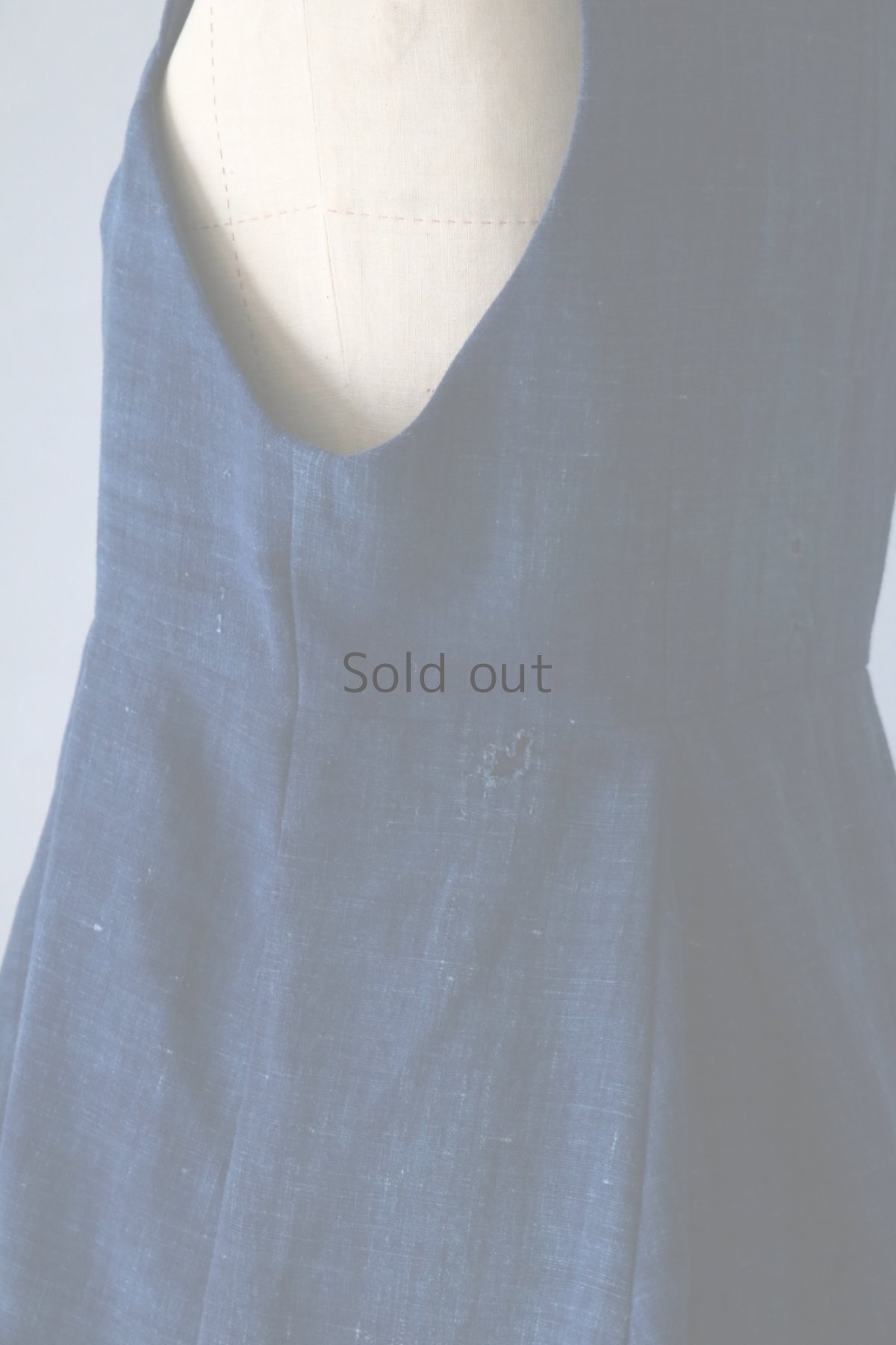 画像8: 【ササキチホ】藍染古綿　パッチワーク　ノースリーブ　ヘプラムトップス (8)