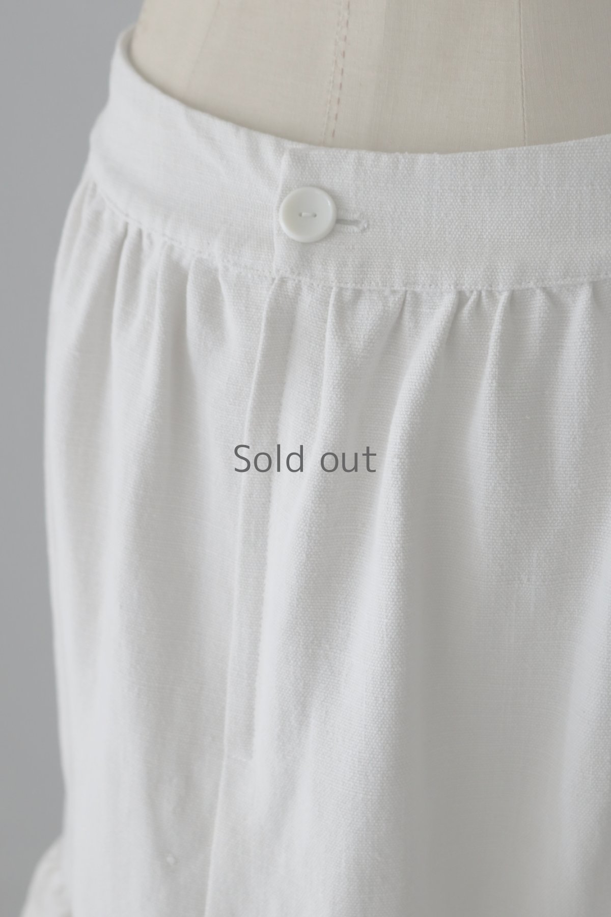 画像2: 【ササキチホ】アンティークリネン　ティアードスカート（白） (2)