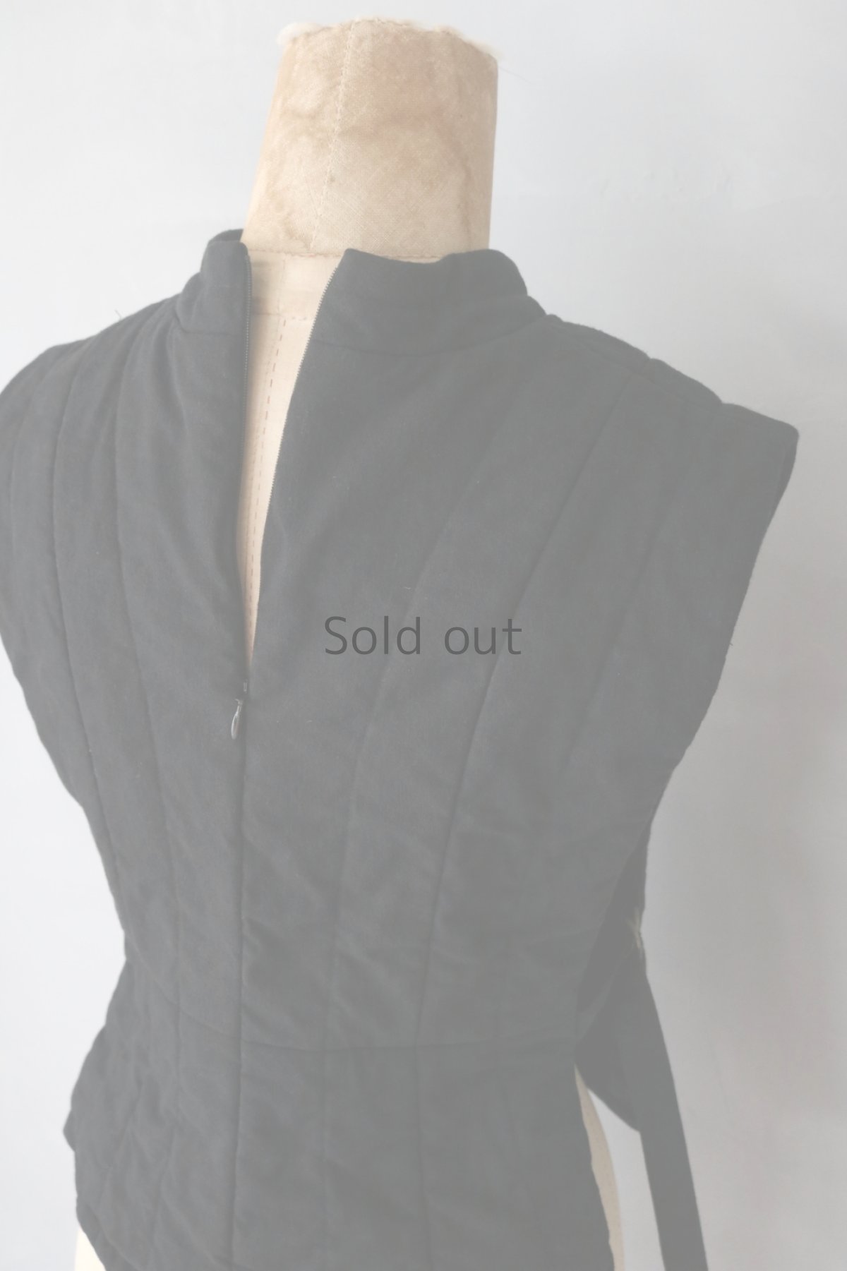 画像11: 【ササキチホ】ヴィンテージリネン×染　バスティオンベスト　(黒) (11)