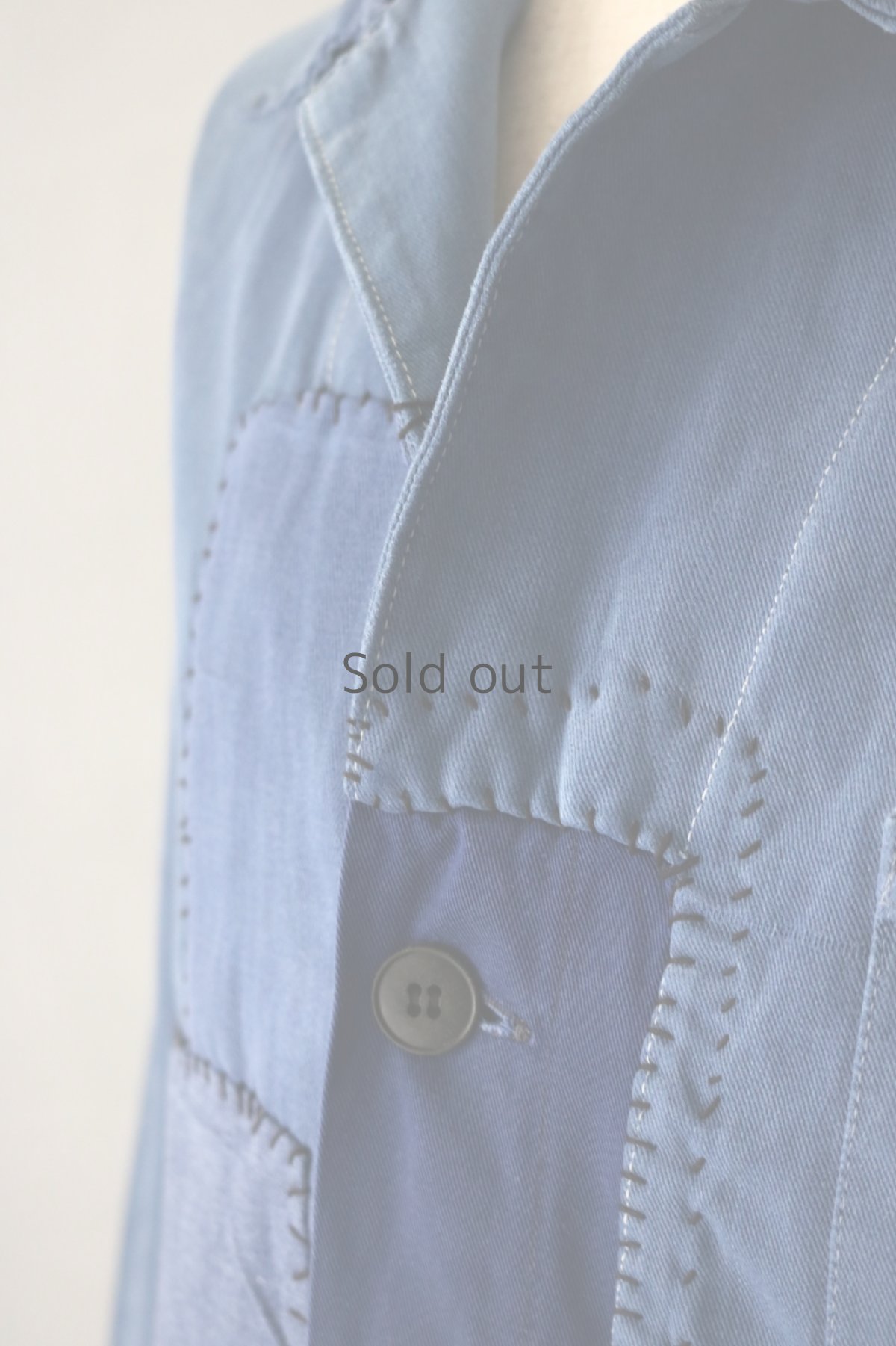 画像4: 【MITSUGU SASAKI】ビンテージリメイク パッチワーク ワークジャケット(ノッチドラペル) (4)