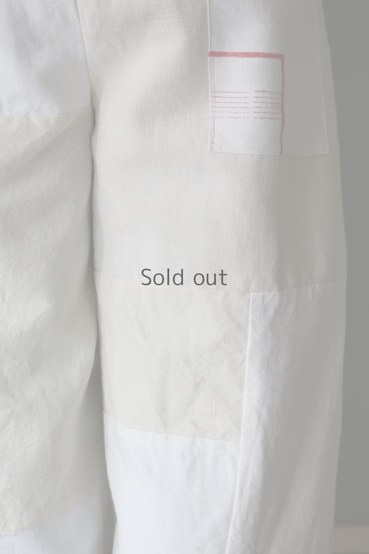 画像12: 【ササキチホ】アンティークリネン　ツギハギワイドパンツ（イニシャル刺繍DD） (12)