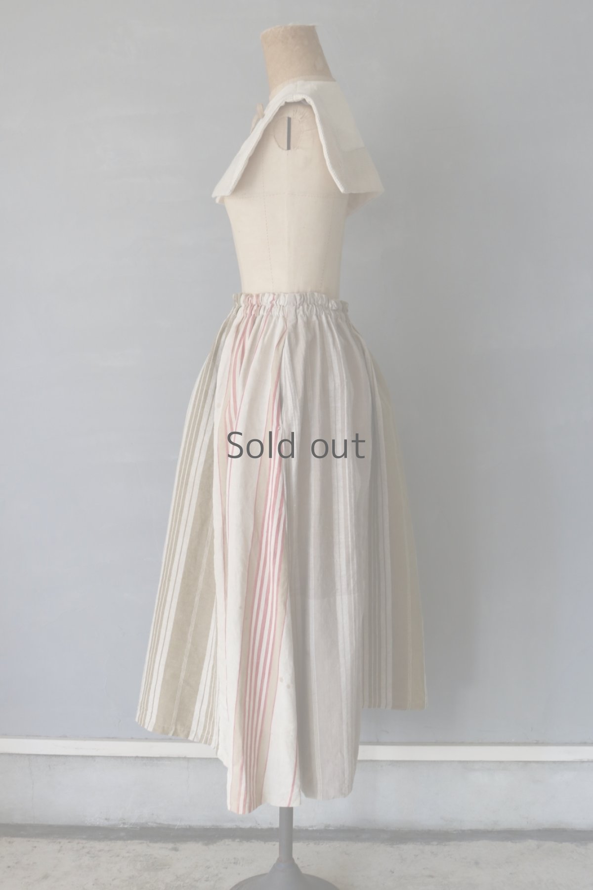画像6: 【ササキチホ】ティッキングファブリック　ロングギャザースカート(B) (6)