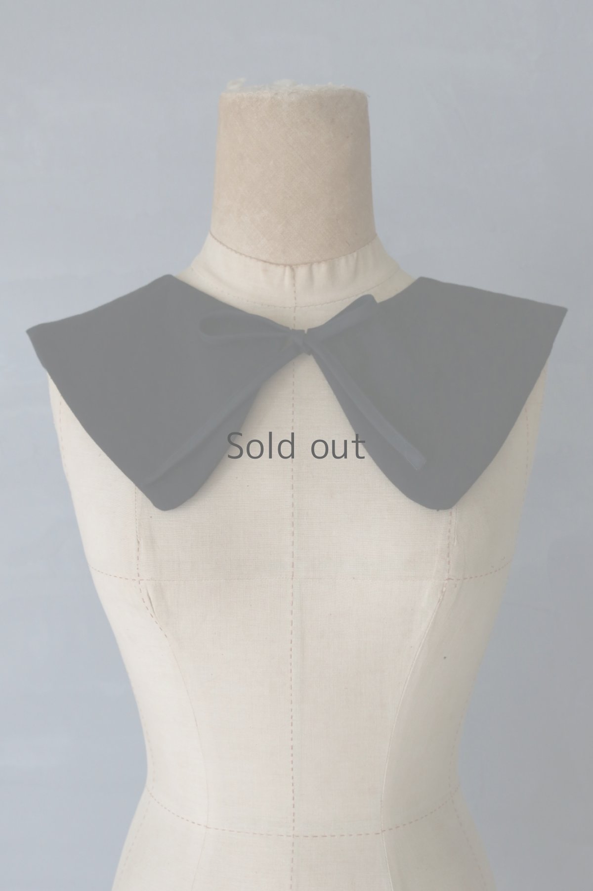 画像3: 【ササキチホ】アンティークリネン×染　付け襟（黒） (3)