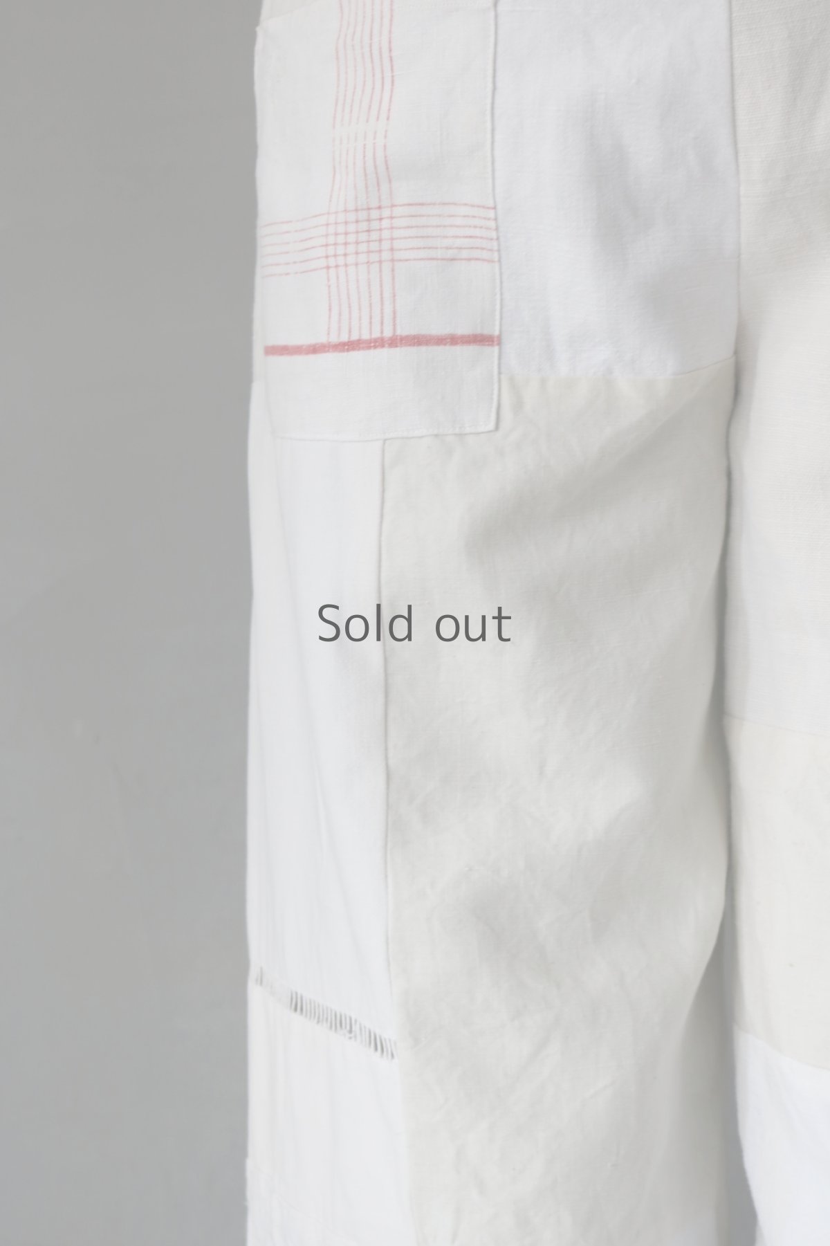 画像13: 【ササキチホ】アンティークリネン　ツギハギワイドパンツ（イニシャル刺繍DD） (13)