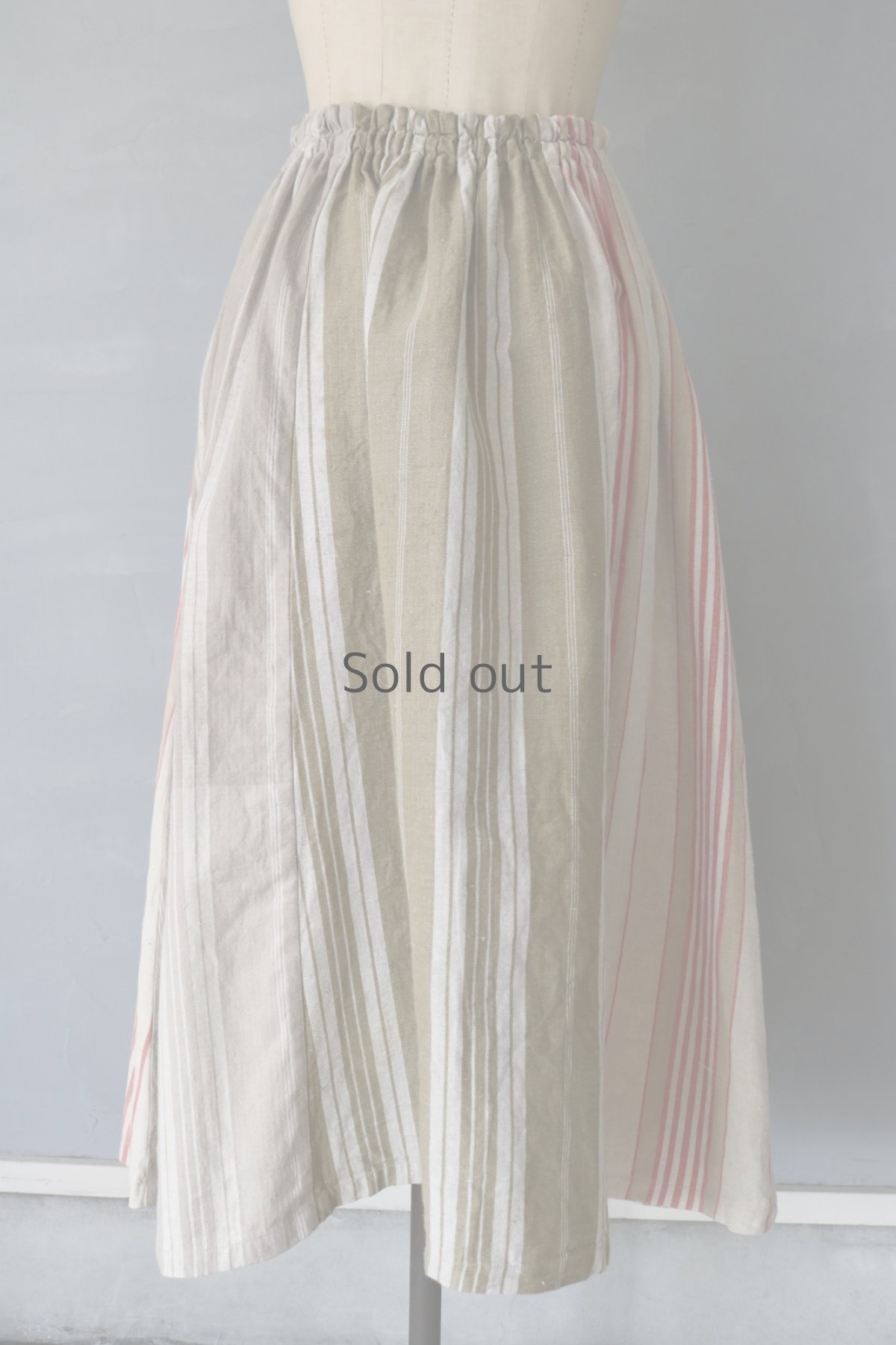 画像10: 【ササキチホ】ティッキングファブリック　ロングギャザースカート(B) (10)